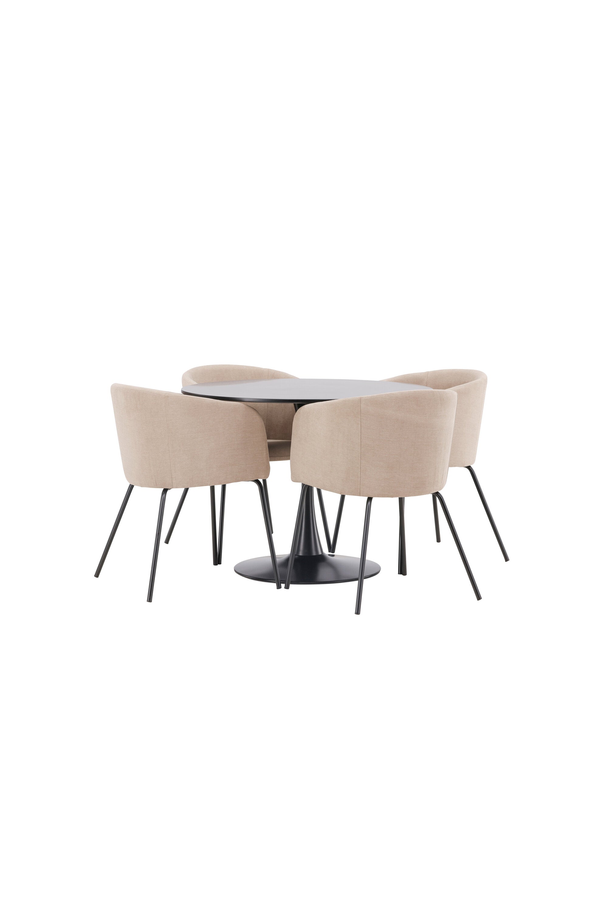 Glade Esszimmerset + Berit ⌀100cm/4St. in Beige, Schwarz präsentiert im Onlineshop von KAQTU Design AG. Esszimmerset ist von Venture Home