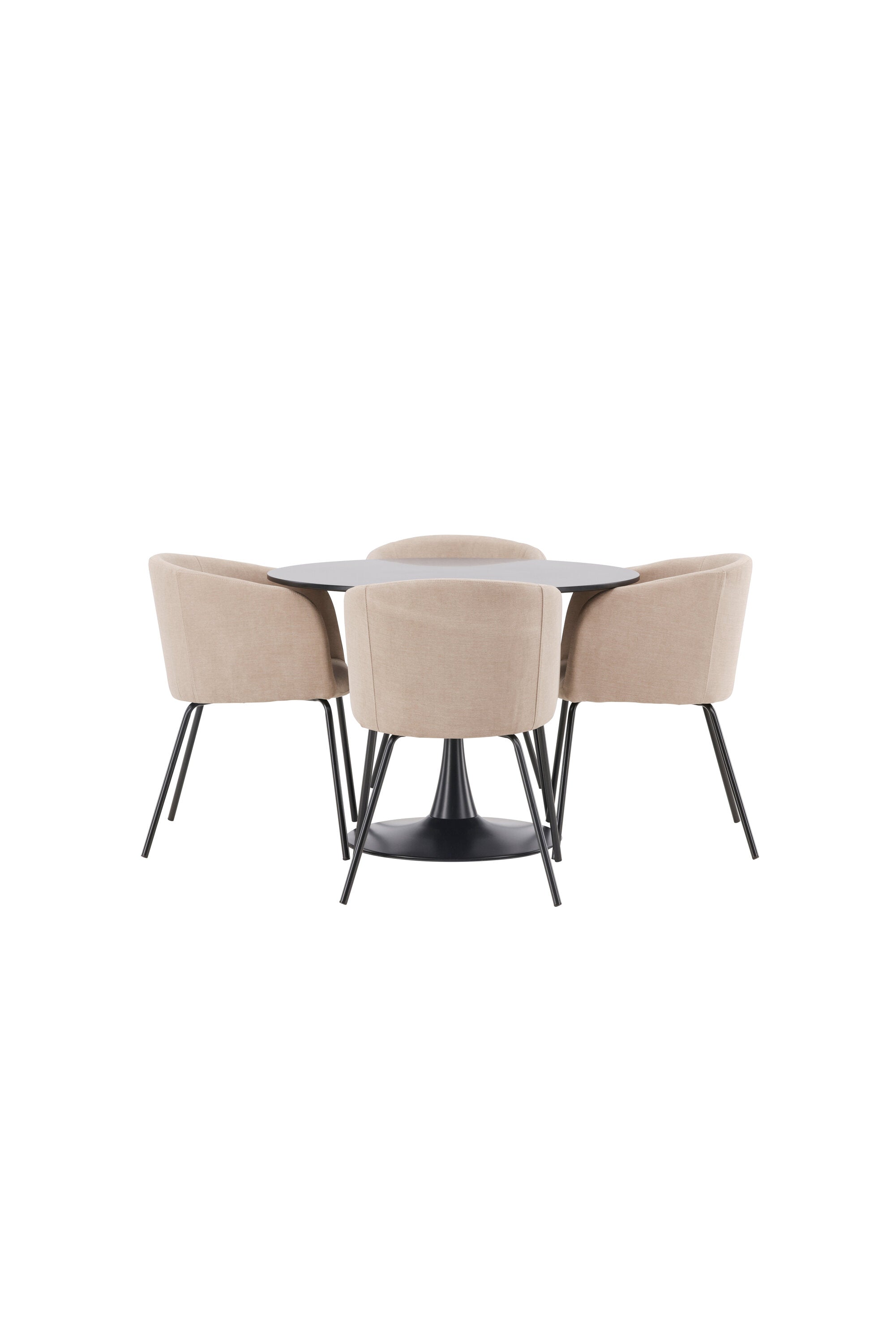 Glade Esszimmerset + Berit ⌀100cm/4St. in Beige, Schwarz präsentiert im Onlineshop von KAQTU Design AG. Esszimmerset ist von Venture Home