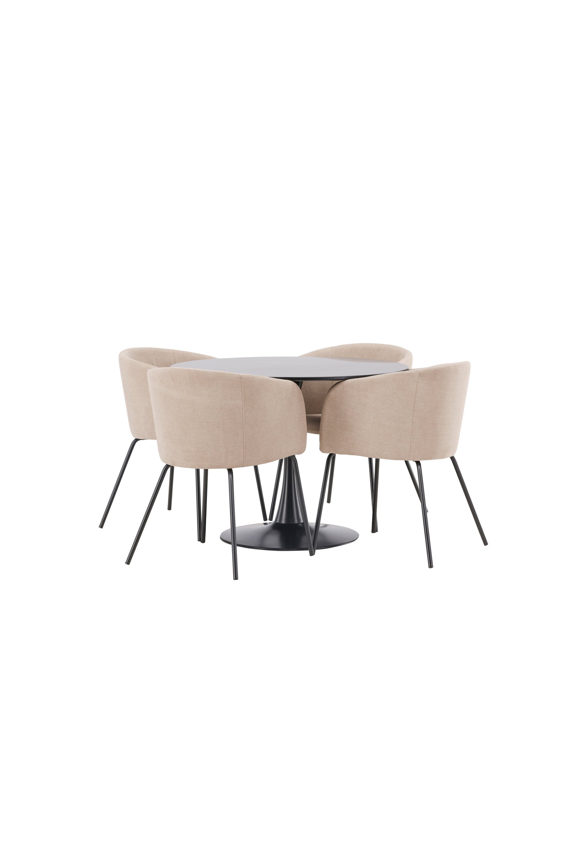 Glade Esszimmerset + Berit ⌀100cm/4St. in Beige, Schwarz präsentiert im Onlineshop von KAQTU Design AG. Esszimmerset ist von Venture Home