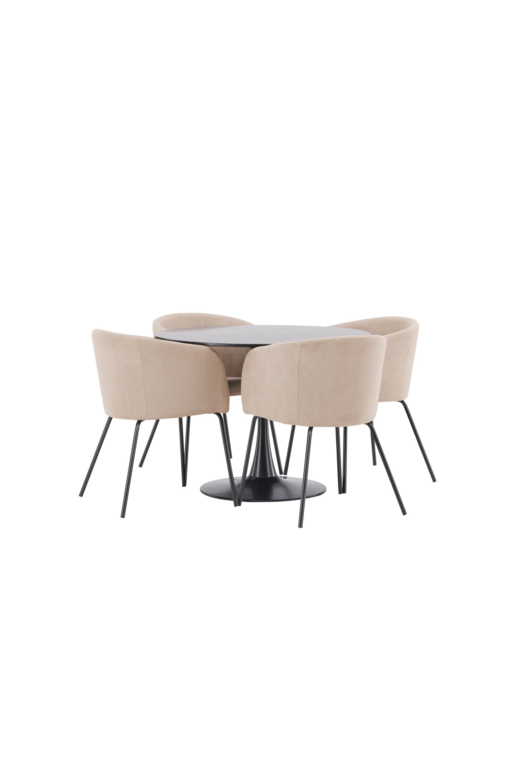 Glade Esszimmerset + Berit ⌀100cm/4St. in Beige, Schwarz präsentiert im Onlineshop von KAQTU Design AG. Esszimmerset ist von Venture Home
