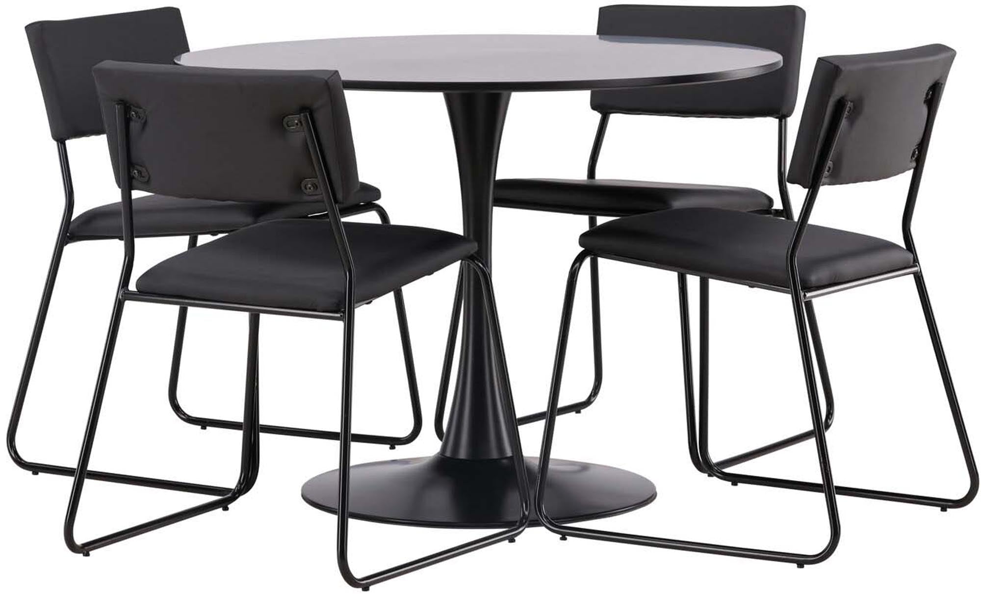 Stilvolles Glade Esszimmerset mit rundem Kenth Tisch, 4 Stühle.