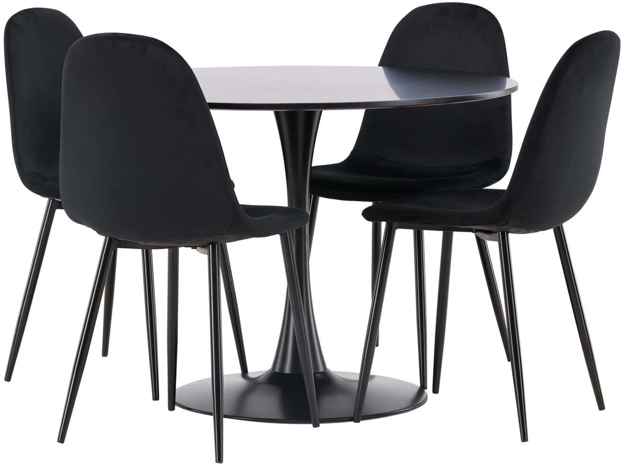 Elegantes Glade Esszimmerset: Polar Tisch 100cm mit 4 Stühlen.