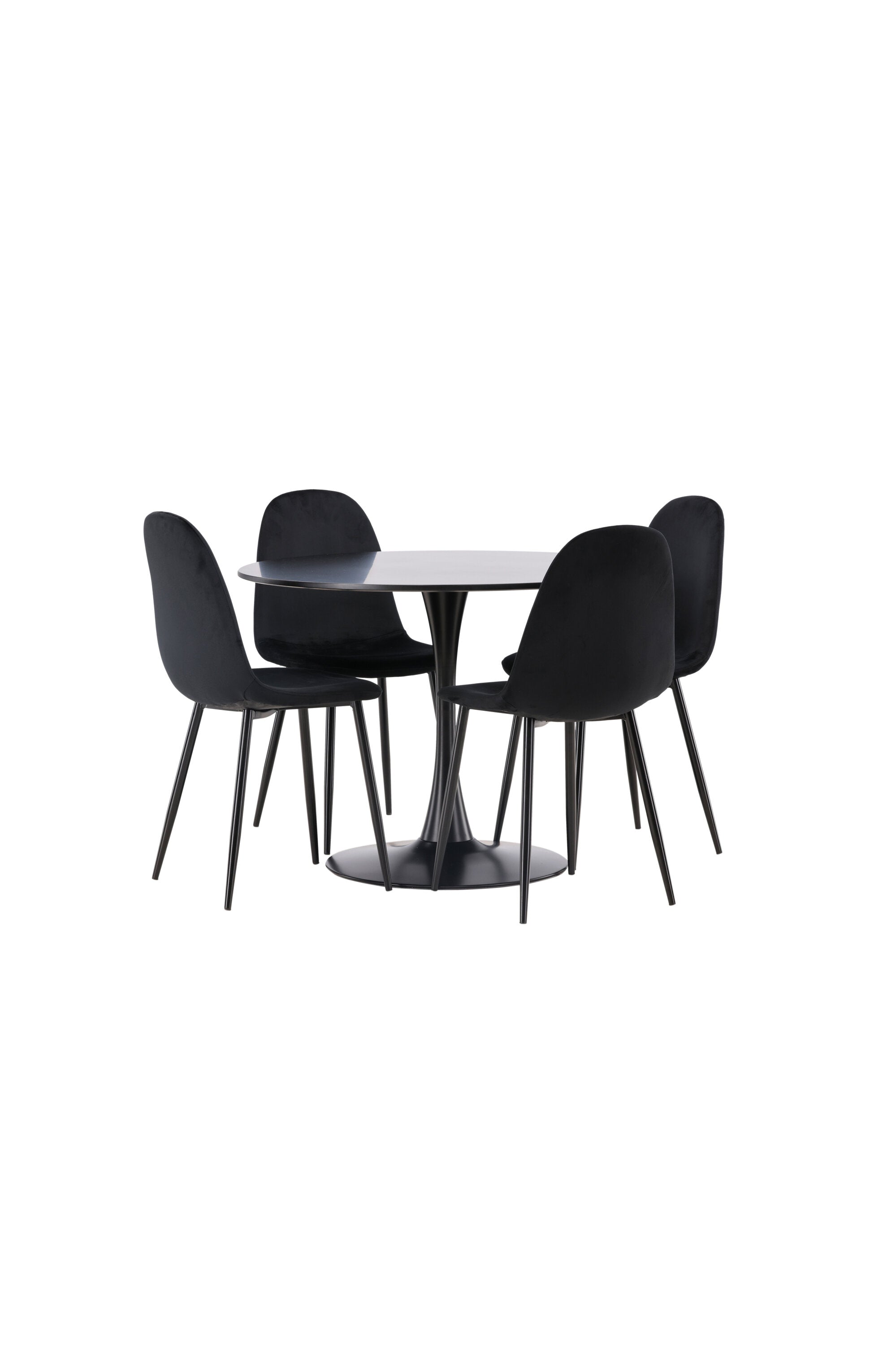 Glade Esszimmerset + Polar ⌀100cm/4St. in Schwarz präsentiert im Onlineshop von KAQTU Design AG. Esszimmerset ist von Venture Home