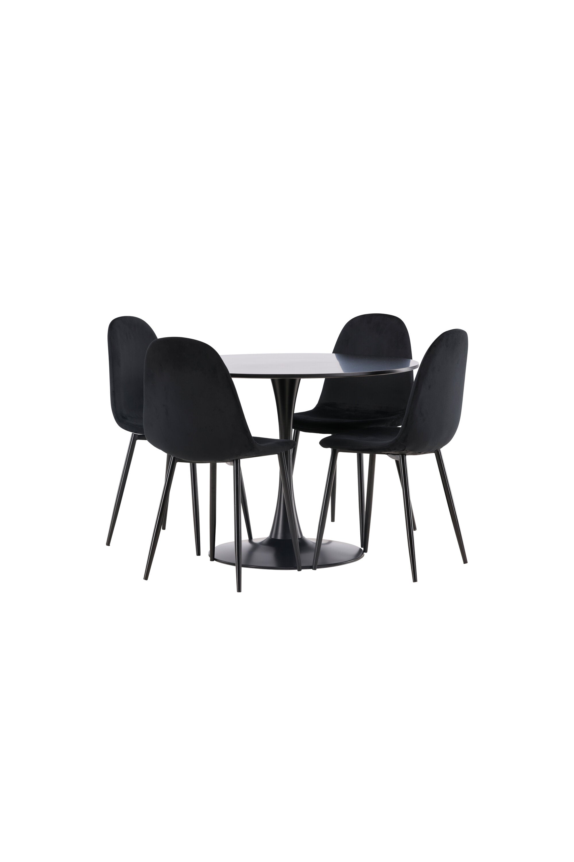 Glade Esszimmerset + Polar ⌀100cm/4St. in Schwarz präsentiert im Onlineshop von KAQTU Design AG. Esszimmerset ist von Venture Home