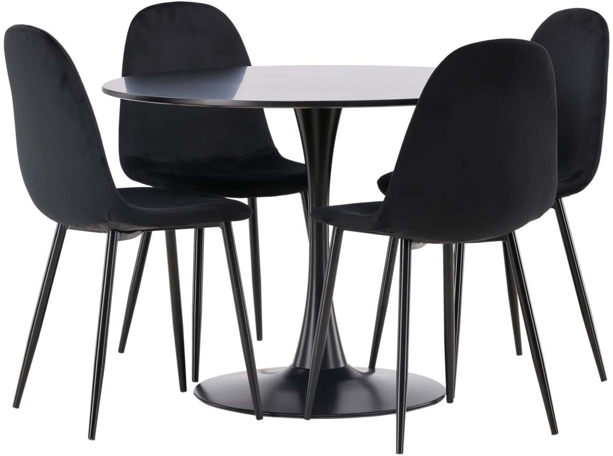 Stilvolles Glade Esszimmerset: Polar Tisch 100cm mit 4 Stühlen.