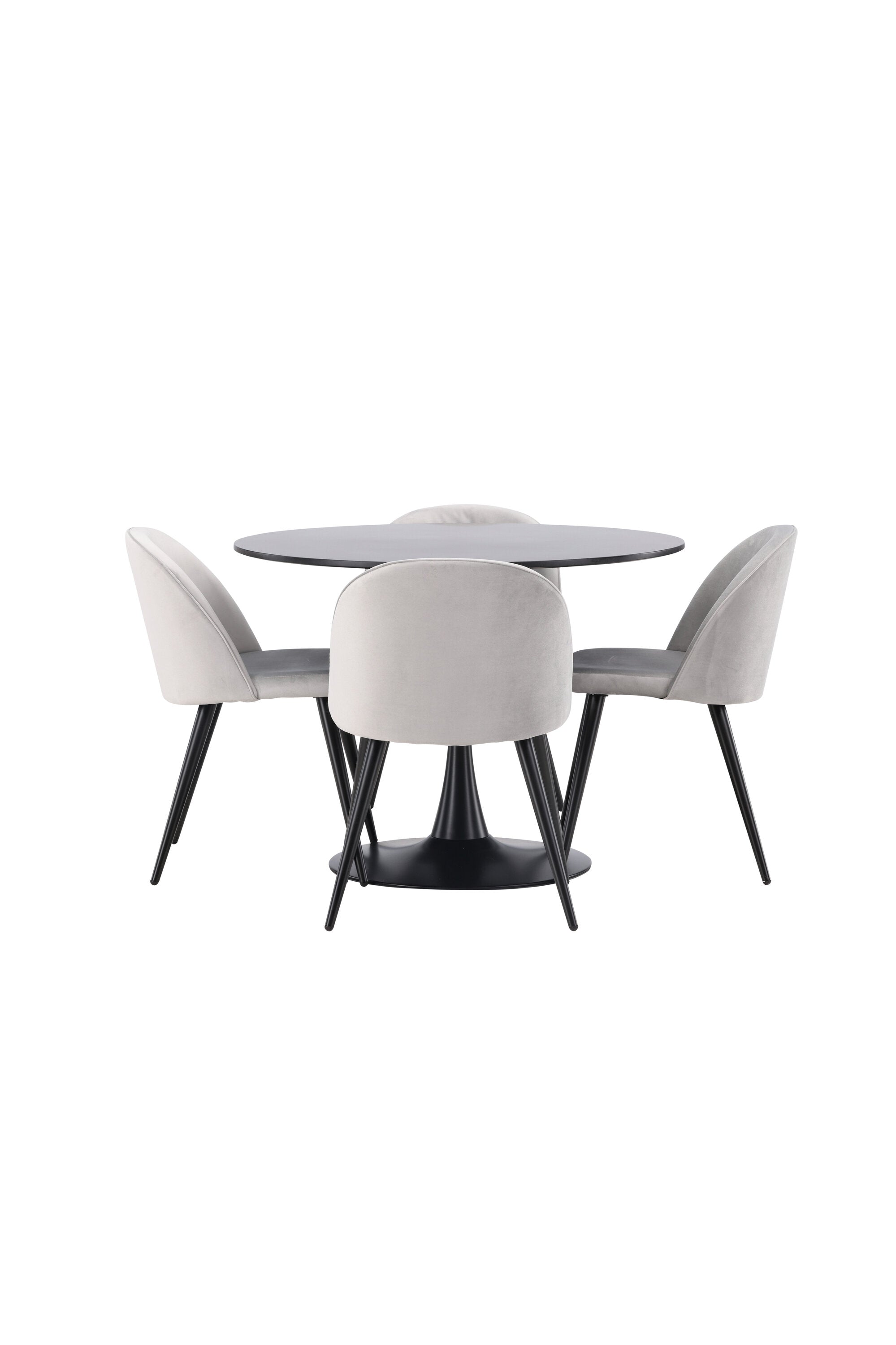 Glade Esszimmerset + Velvet ⌀100cm/4St. in Schwarzgrau präsentiert im Onlineshop von KAQTU Design AG. Esszimmerset ist von Venture Home