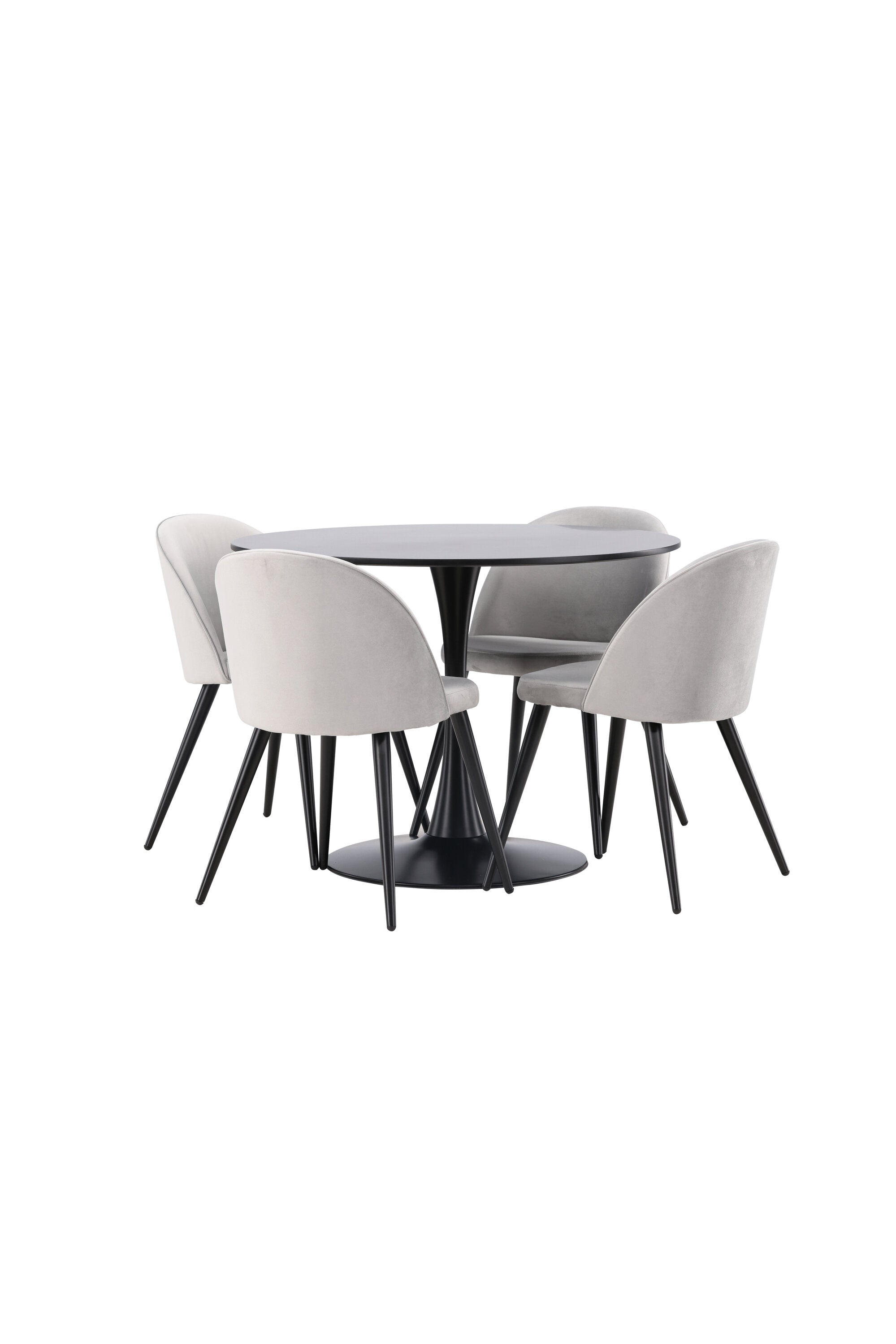 Glade Esszimmerset + Velvet ⌀100cm/4St. in Schwarzgrau präsentiert im Onlineshop von KAQTU Design AG. Esszimmerset ist von Venture Home