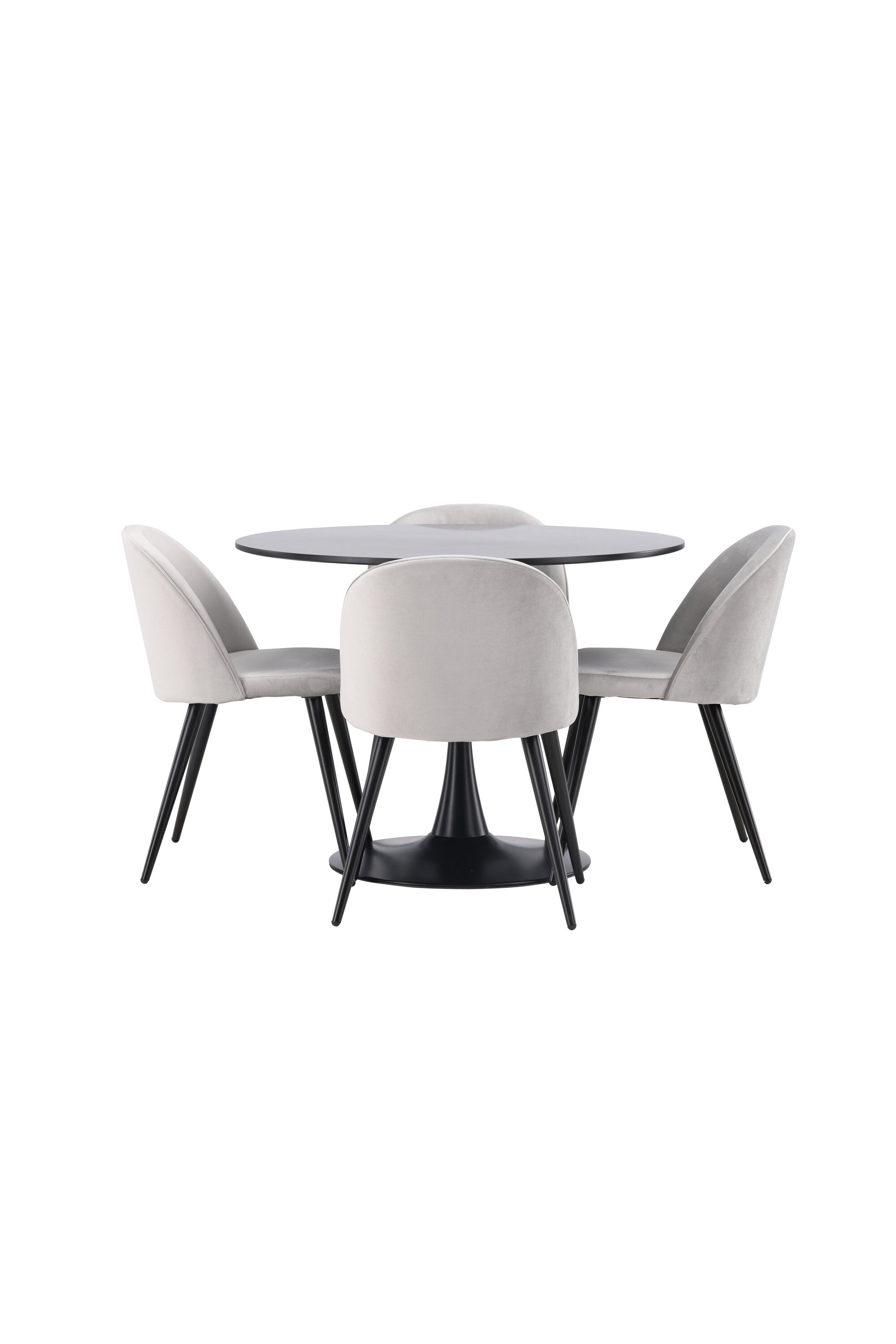 Glade Esszimmerset + Velvet ⌀100cm/4St. in Schwarzgrau präsentiert im Onlineshop von KAQTU Design AG. Esszimmerset ist von Venture Home