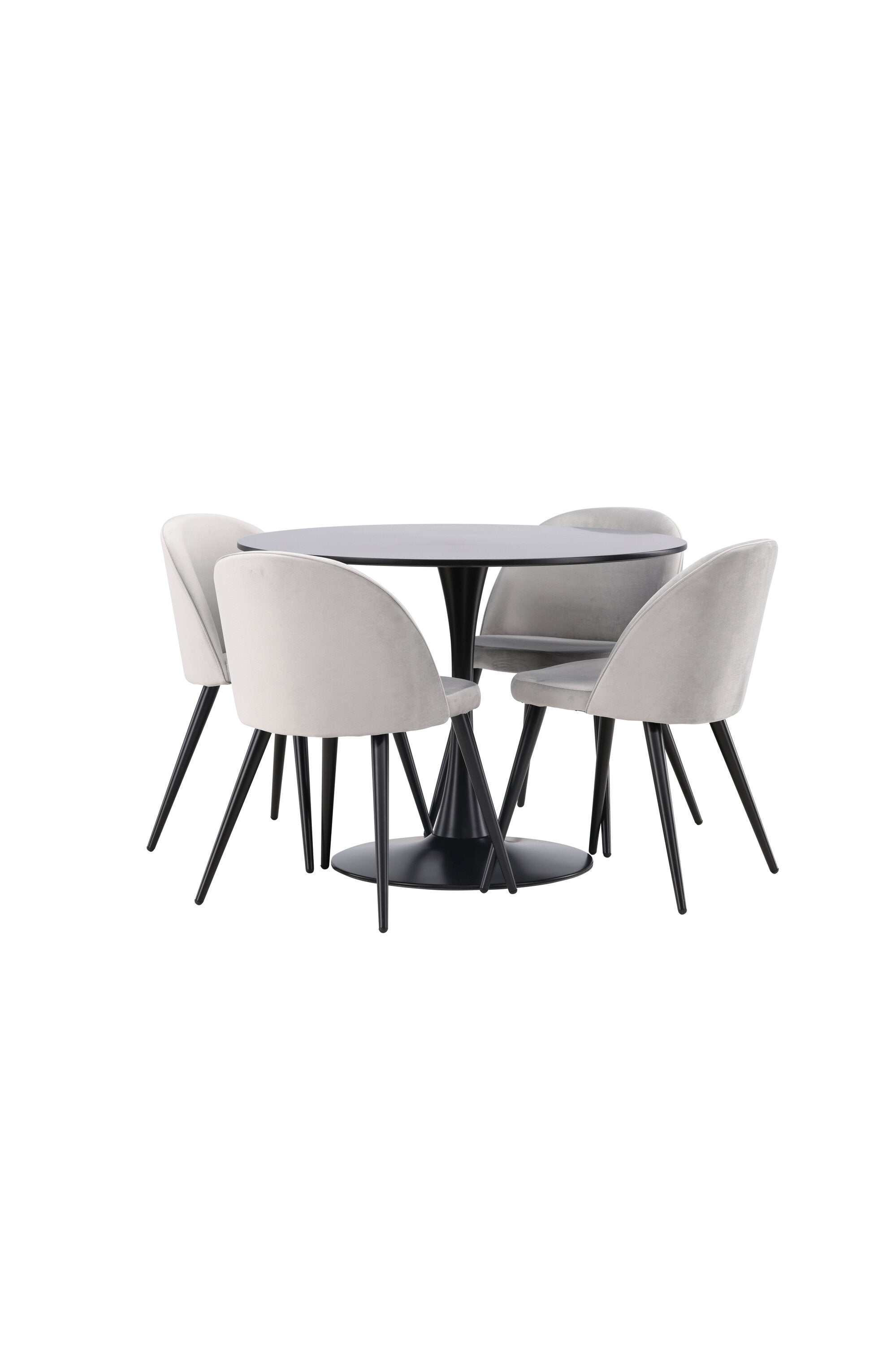 Glade Esszimmerset + Velvet ⌀100cm/4St. in Schwarzgrau präsentiert im Onlineshop von KAQTU Design AG. Esszimmerset ist von Venture Home