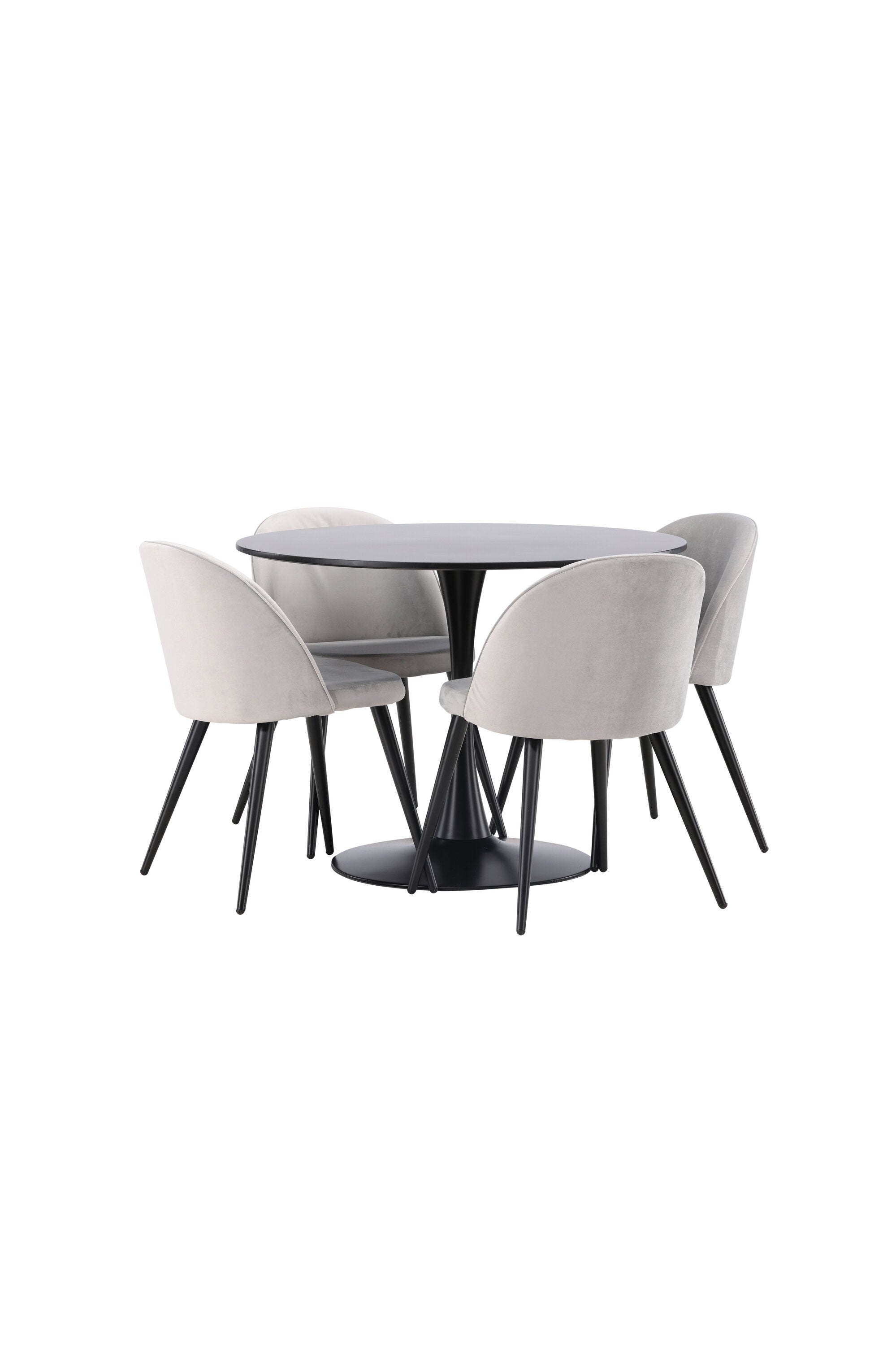 Glade Esszimmerset + Velvet ⌀100cm/4St. in Schwarzgrau präsentiert im Onlineshop von KAQTU Design AG. Esszimmerset ist von Venture Home