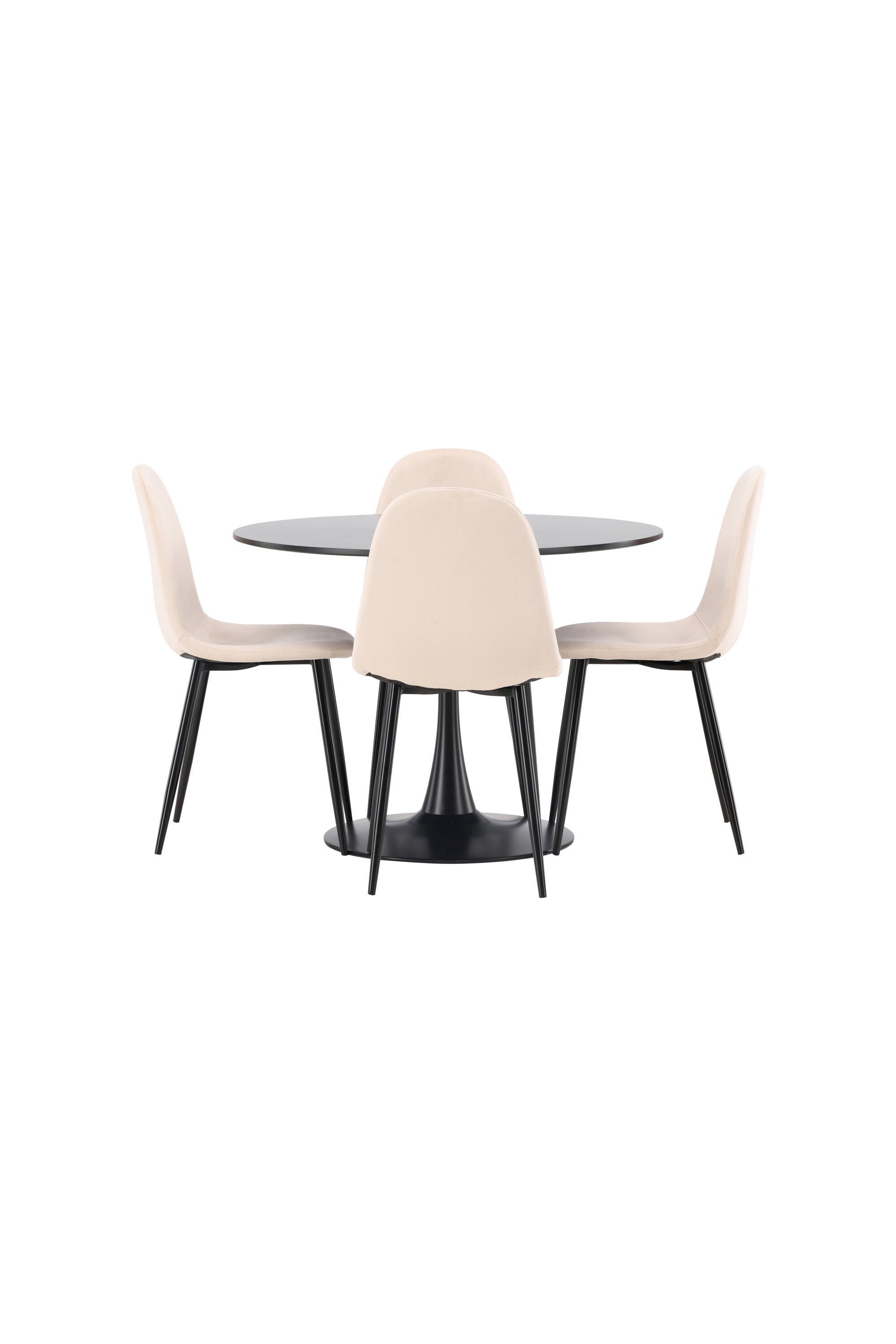 Glade Esszimmerset + Polar ⌀100cm/4St. in Beige, Schwarz präsentiert im Onlineshop von KAQTU Design AG. Esszimmerset ist von Venture Home