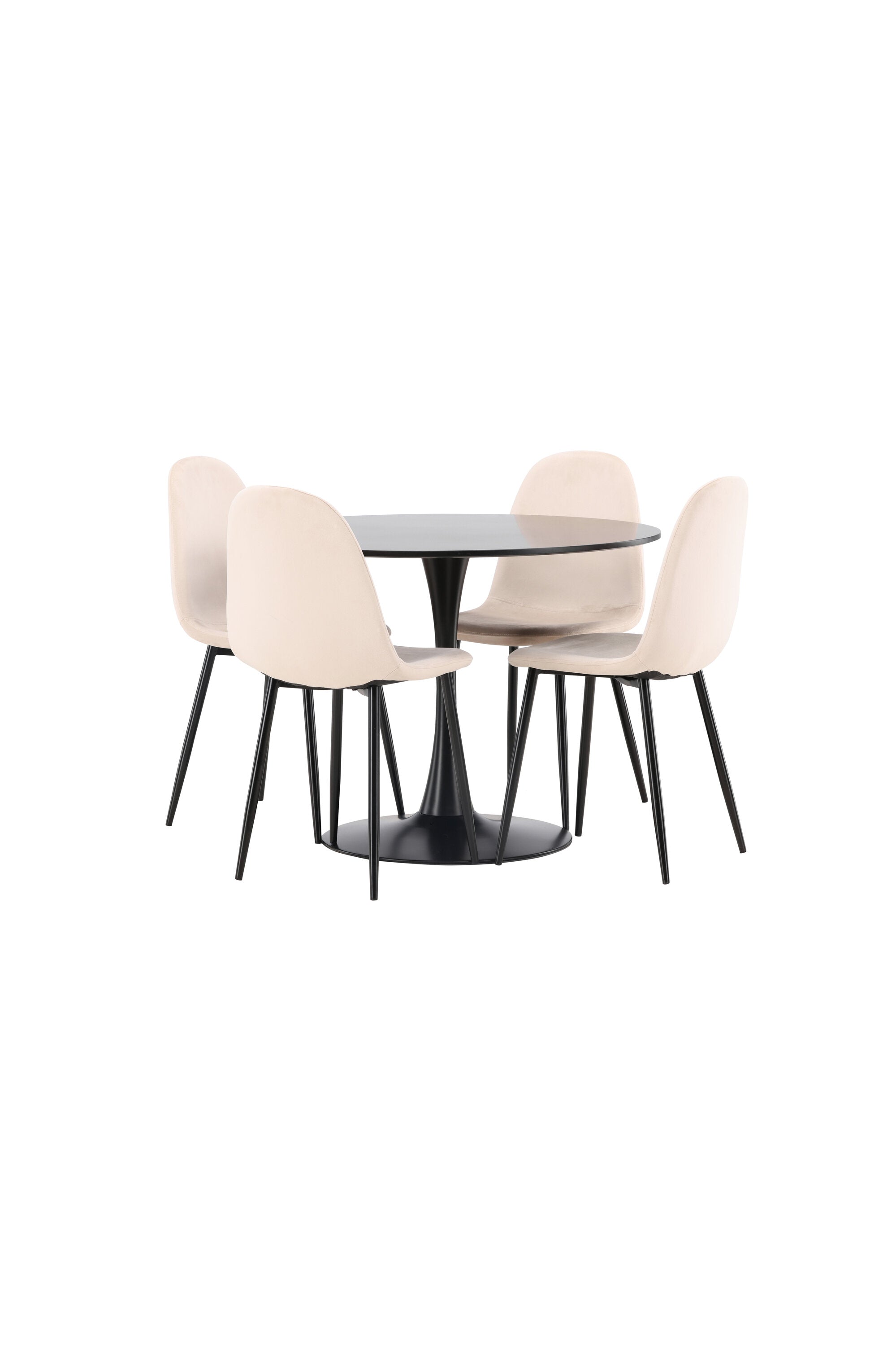 Glade Esszimmerset + Polar ⌀100cm/4St. in Beige, Schwarz präsentiert im Onlineshop von KAQTU Design AG. Esszimmerset ist von Venture Home