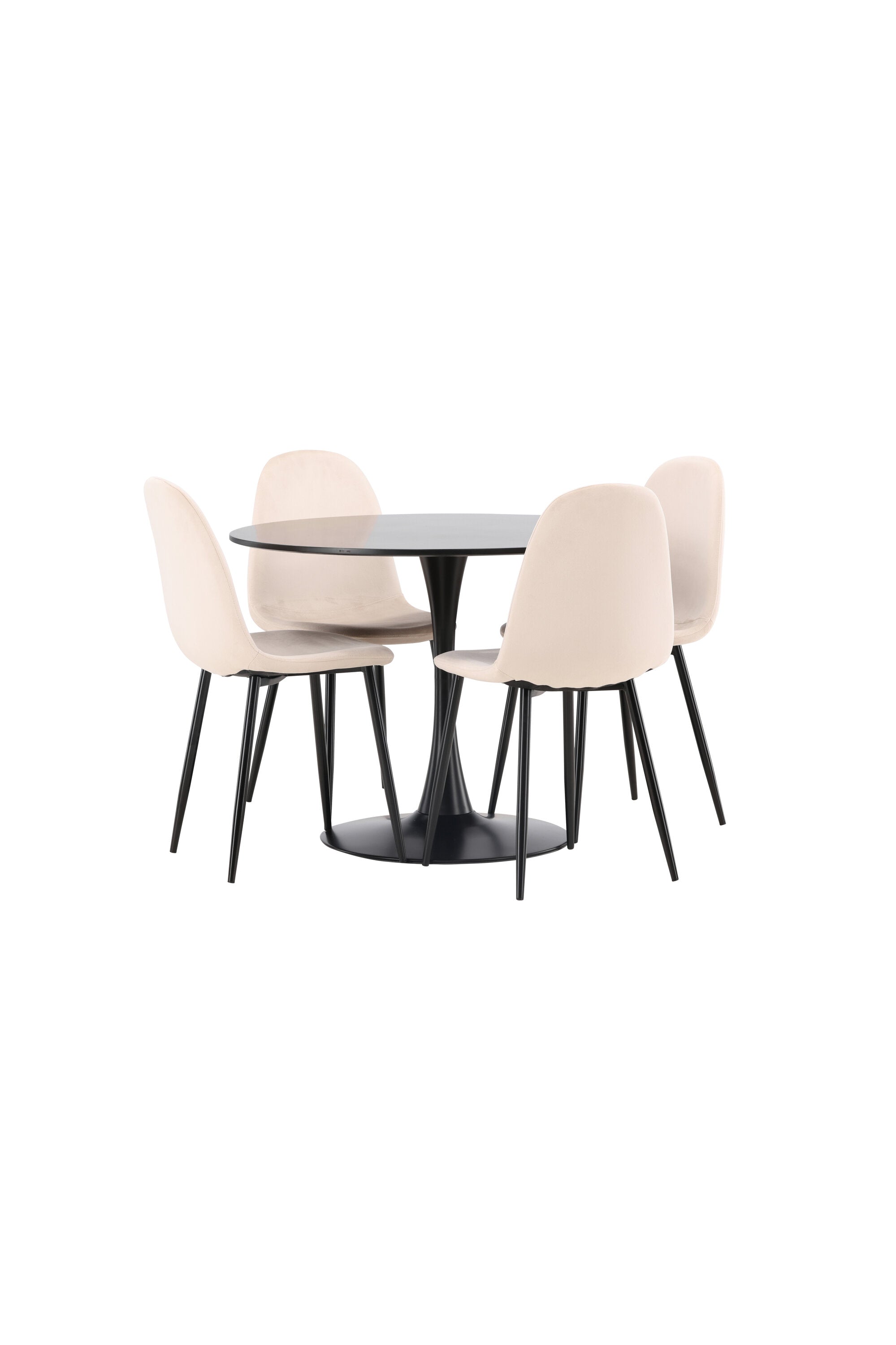 Glade Esszimmerset + Polar ⌀100cm/4St. in Beige, Schwarz präsentiert im Onlineshop von KAQTU Design AG. Esszimmerset ist von Venture Home