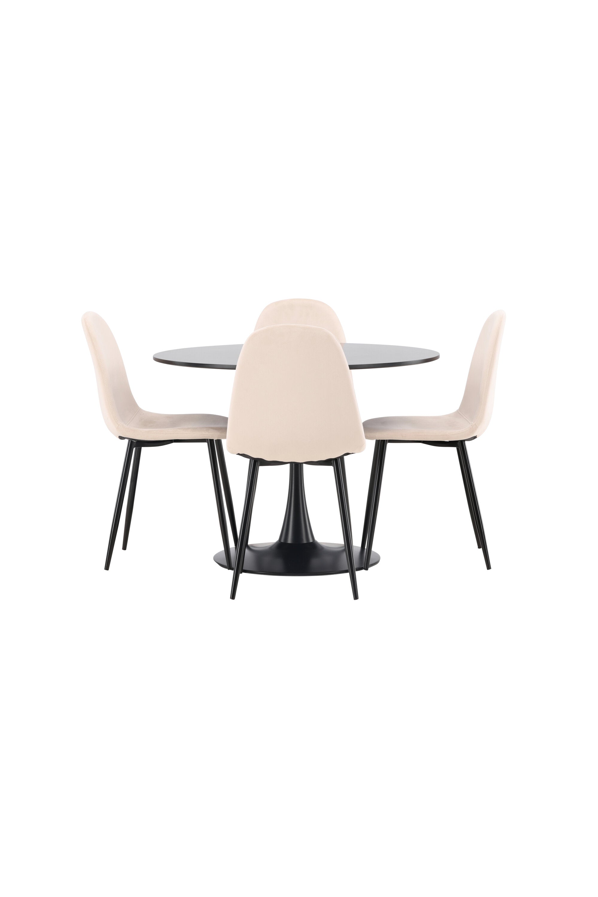 Glade Esszimmerset + Polar ⌀100cm/4St. in Beige, Schwarz präsentiert im Onlineshop von KAQTU Design AG. Esszimmerset ist von Venture Home