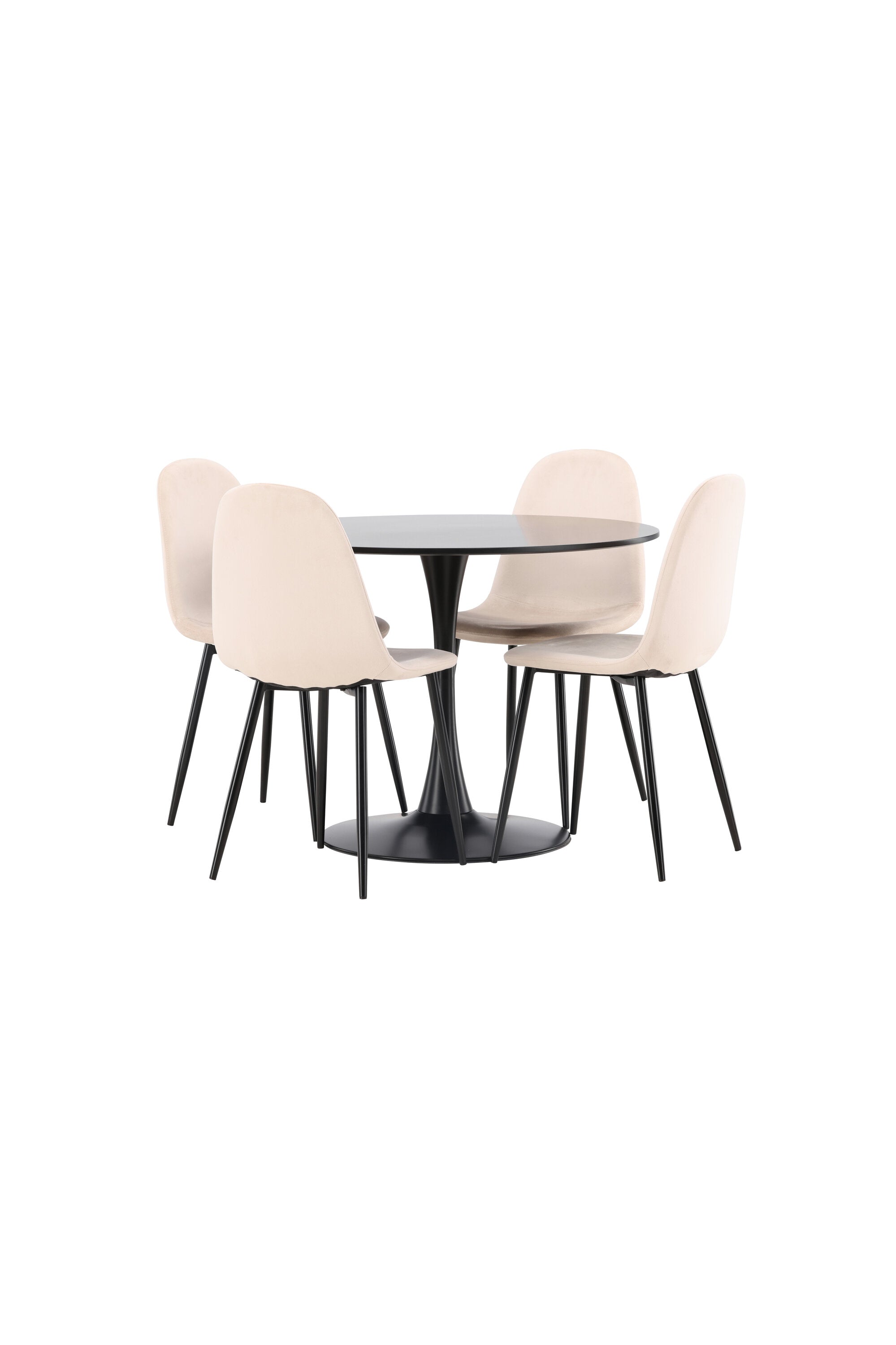 Glade Esszimmerset + Polar ⌀100cm/4St. in Beige, Schwarz präsentiert im Onlineshop von KAQTU Design AG. Esszimmerset ist von Venture Home