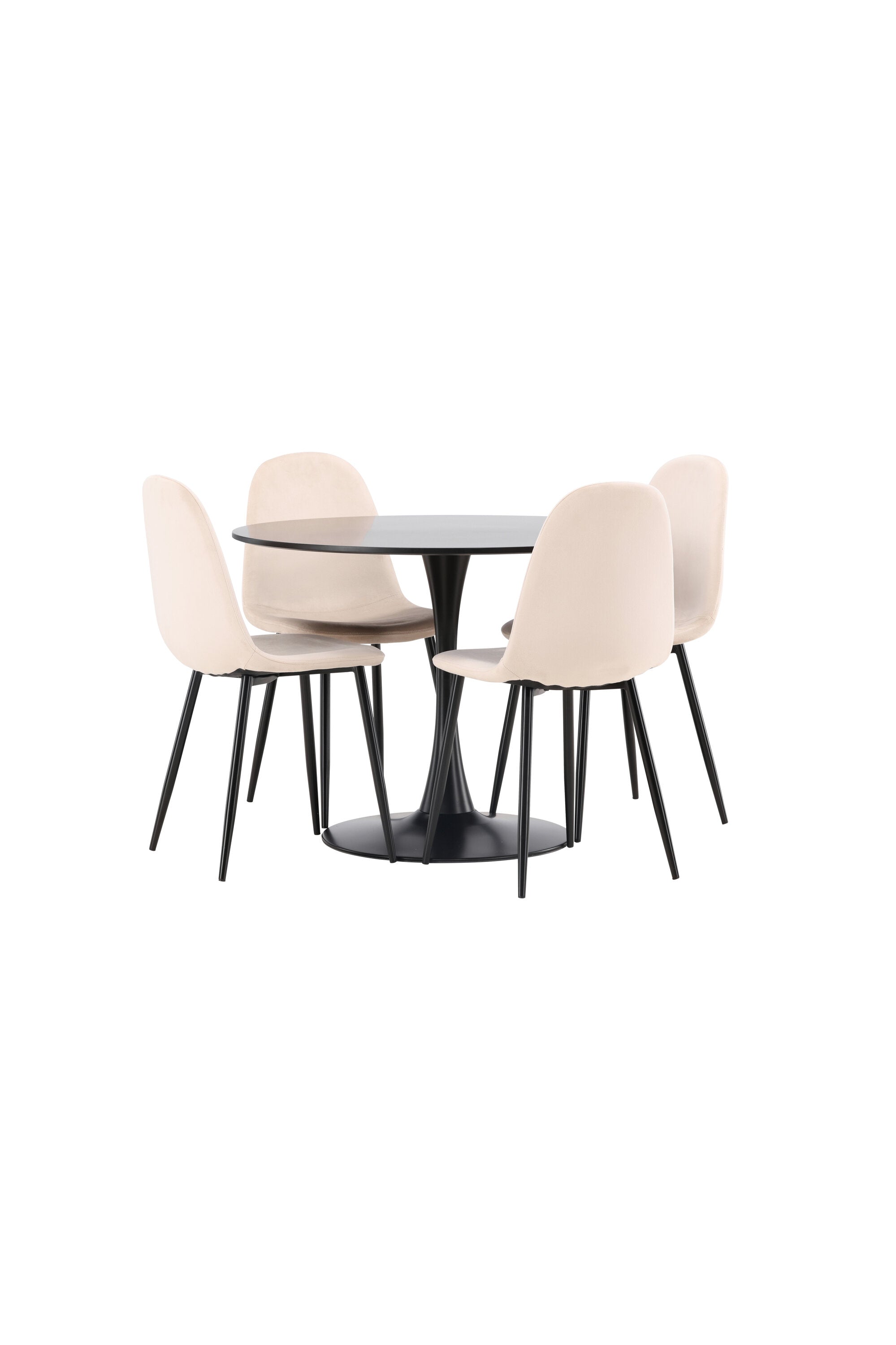 Glade Esszimmerset + Polar ⌀100cm/4St. in Beige, Schwarz präsentiert im Onlineshop von KAQTU Design AG. Esszimmerset ist von Venture Home