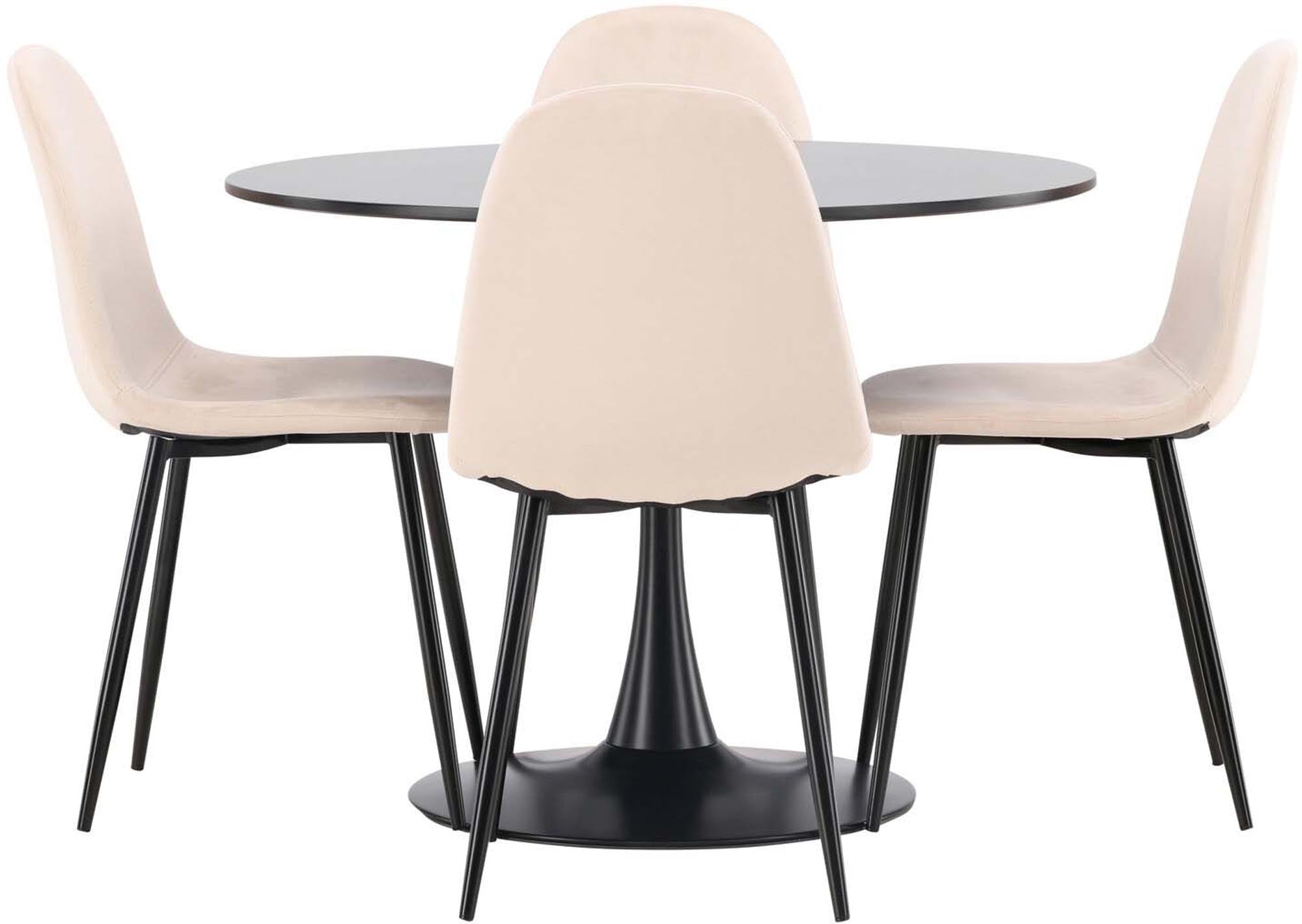 Modernes Glade Esszimmerset von Venture Home: Eleganter 100 cm Tisch und 4 komfortable Stühle im skandinavischen Design für Ihr Zuhause.