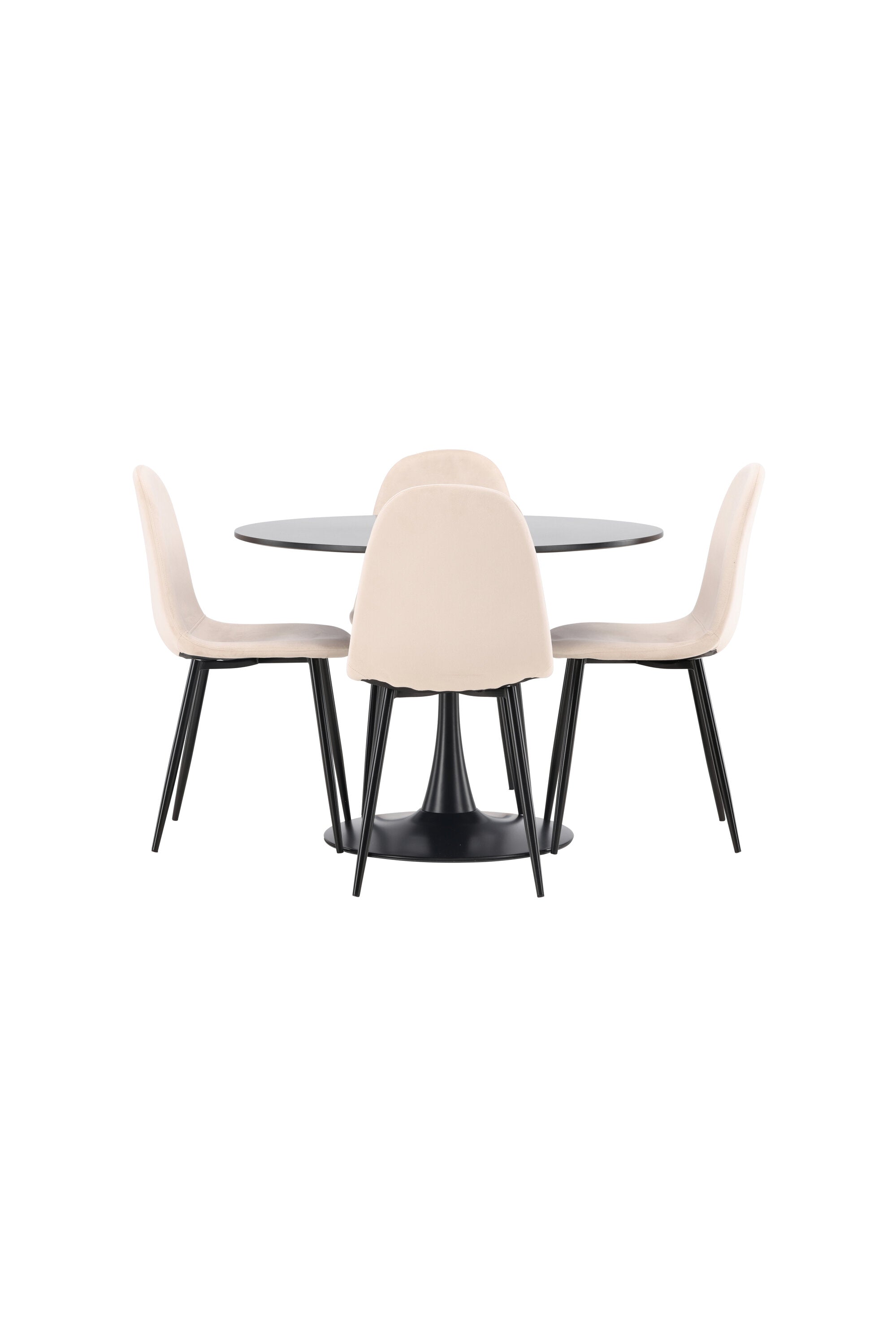 Glade Esszimmerset + Polar ⌀100cm/4St. in Beige, Schwarz präsentiert im Onlineshop von KAQTU Design AG. Esszimmerset ist von Venture Home