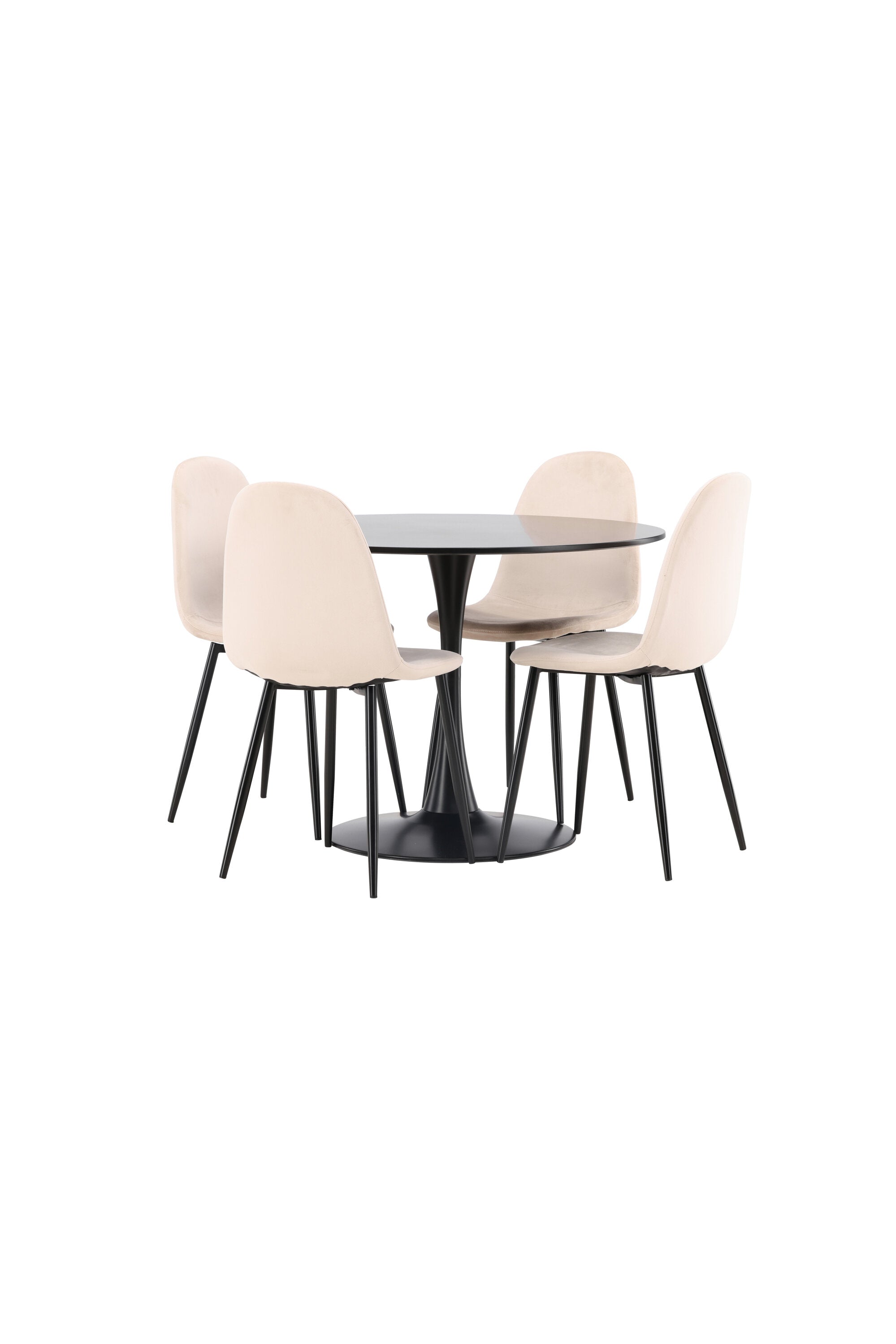 Glade Esszimmerset + Polar ⌀100cm/4St. in Beige, Schwarz präsentiert im Onlineshop von KAQTU Design AG. Esszimmerset ist von Venture Home