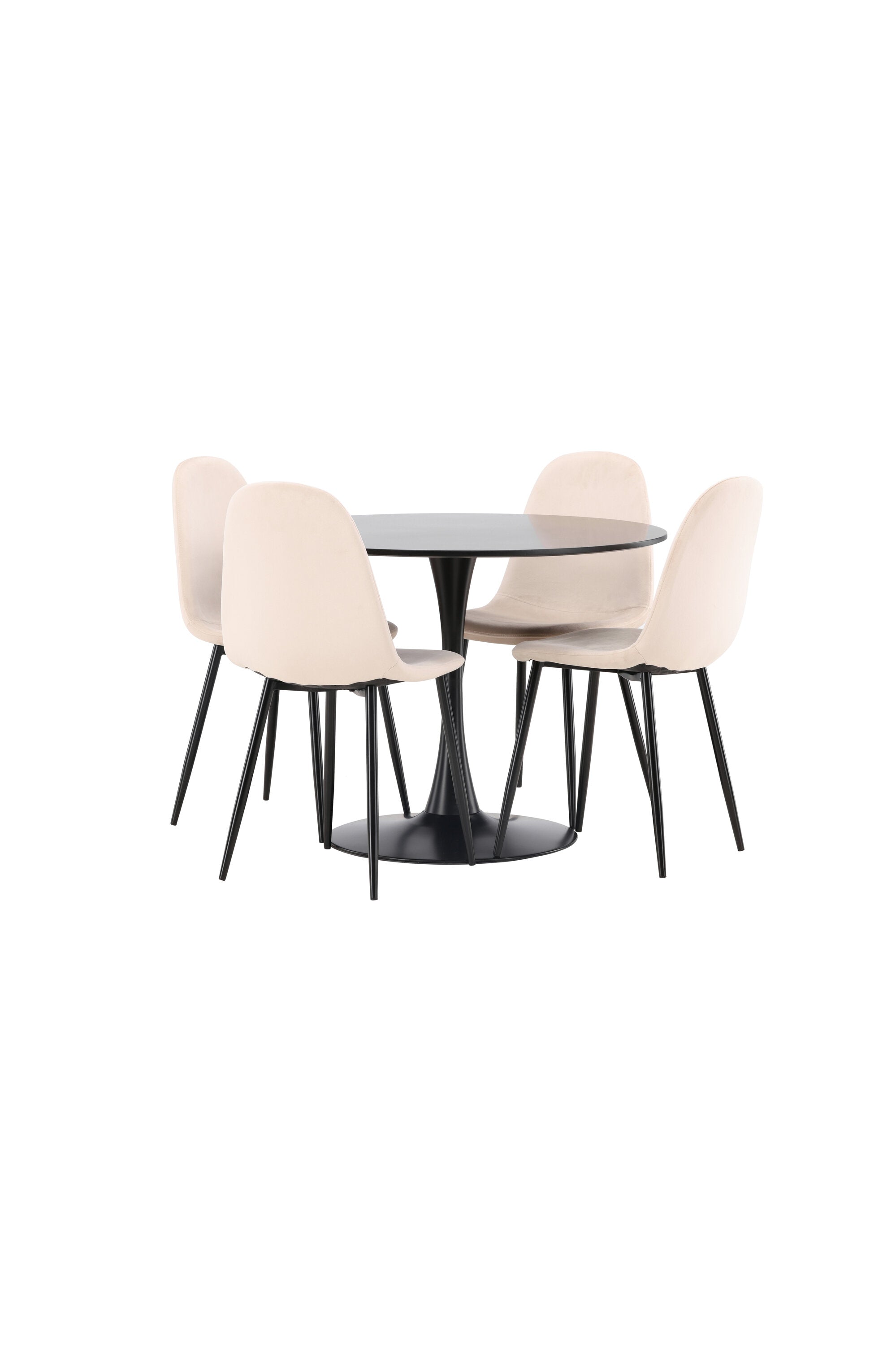 Glade Esszimmerset + Polar ⌀100cm/4St. in Beige, Schwarz präsentiert im Onlineshop von KAQTU Design AG. Esszimmerset ist von Venture Home