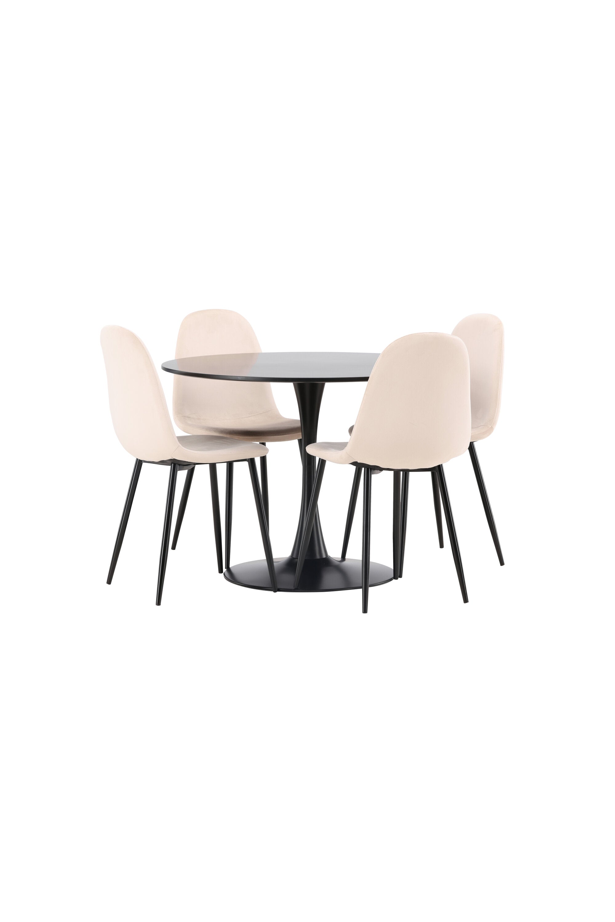 Glade Esszimmerset + Polar ⌀100cm/4St. in Beige, Schwarz präsentiert im Onlineshop von KAQTU Design AG. Esszimmerset ist von Venture Home