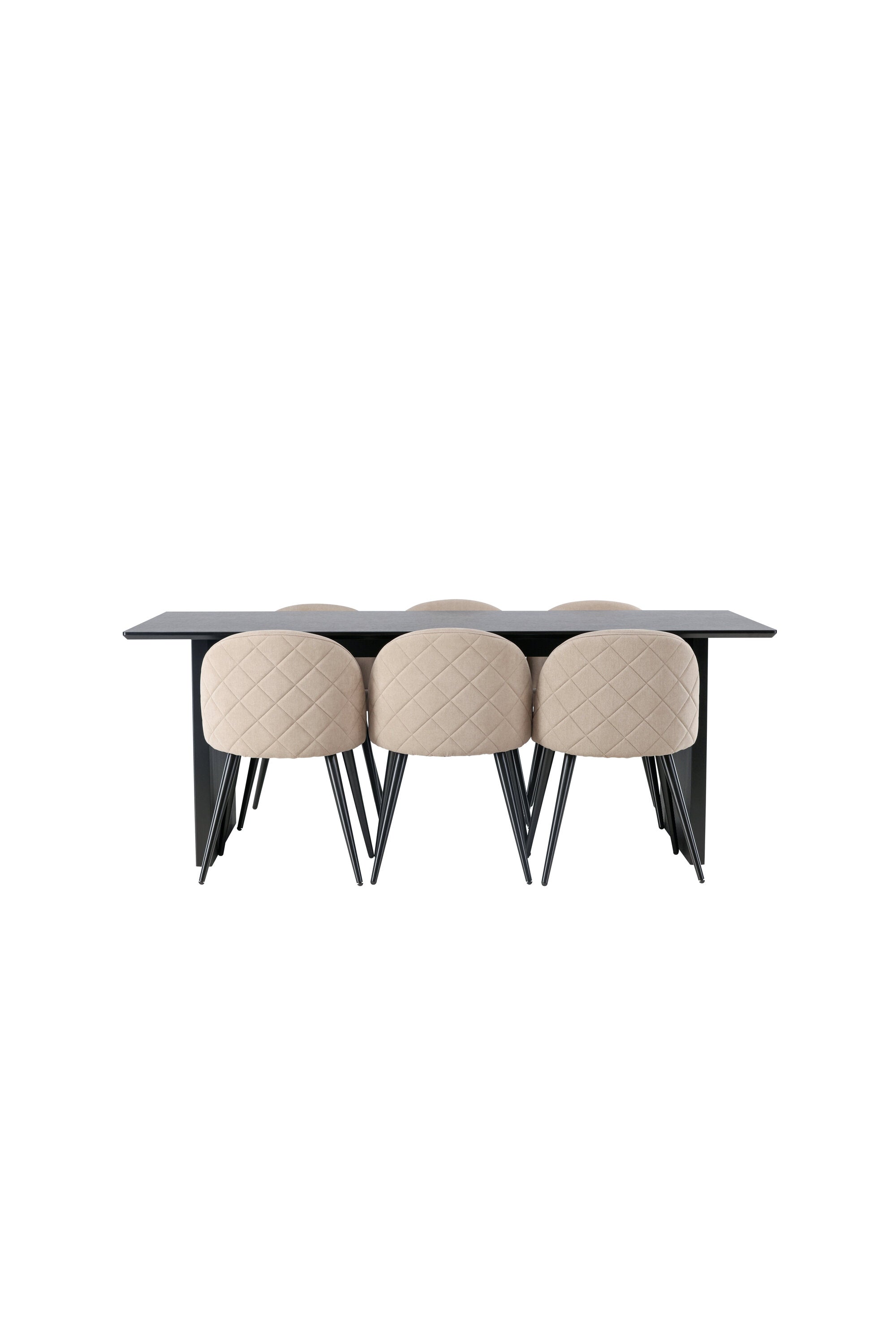 Vail Esszimmerset + Velvet 200cm/6St. in Beige, Schwarz präsentiert im Onlineshop von KAQTU Design AG. Esszimmerset ist von Venture Home