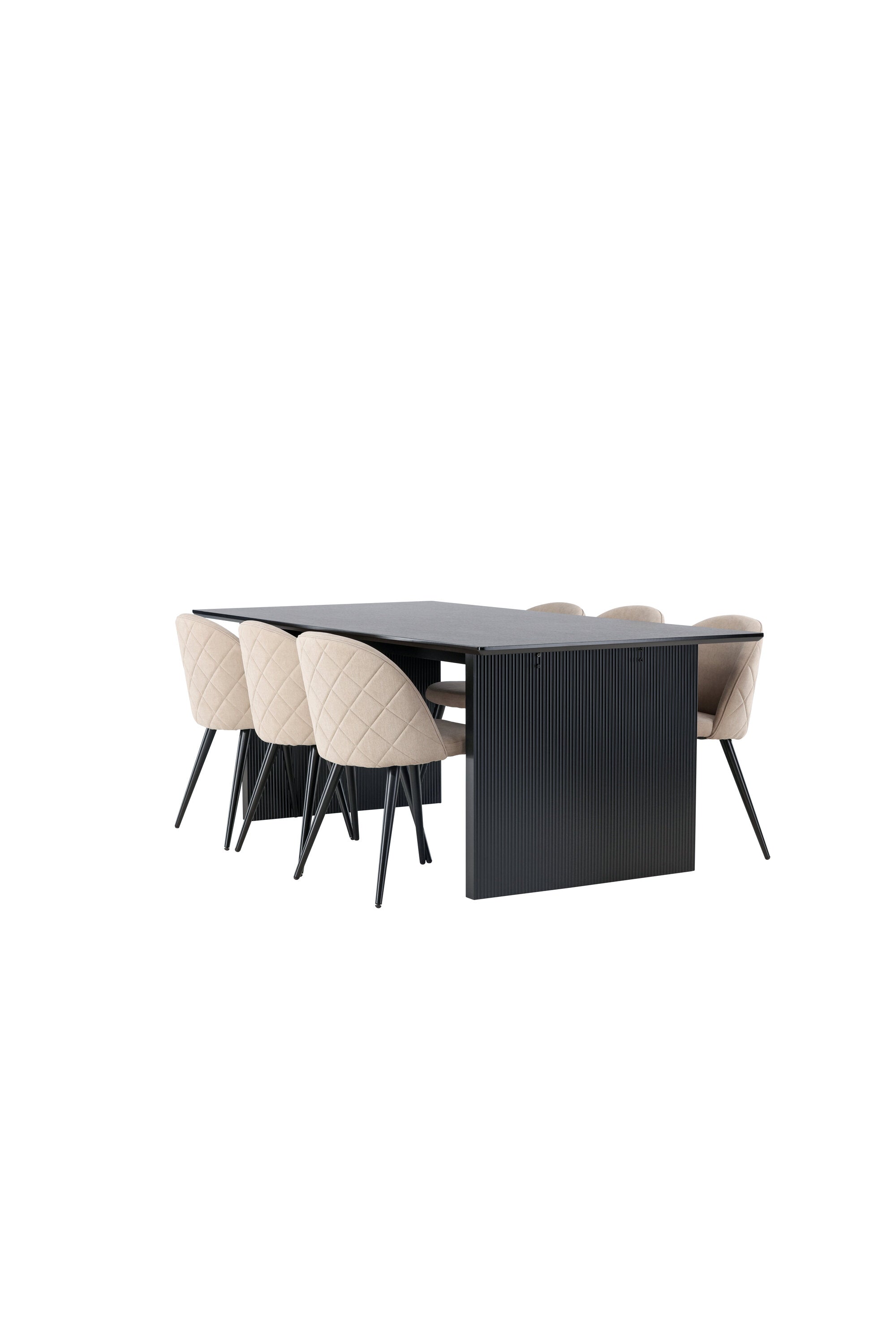 Vail Esszimmerset + Velvet 200cm/6St. in Beige, Schwarz präsentiert im Onlineshop von KAQTU Design AG. Esszimmerset ist von Venture Home
