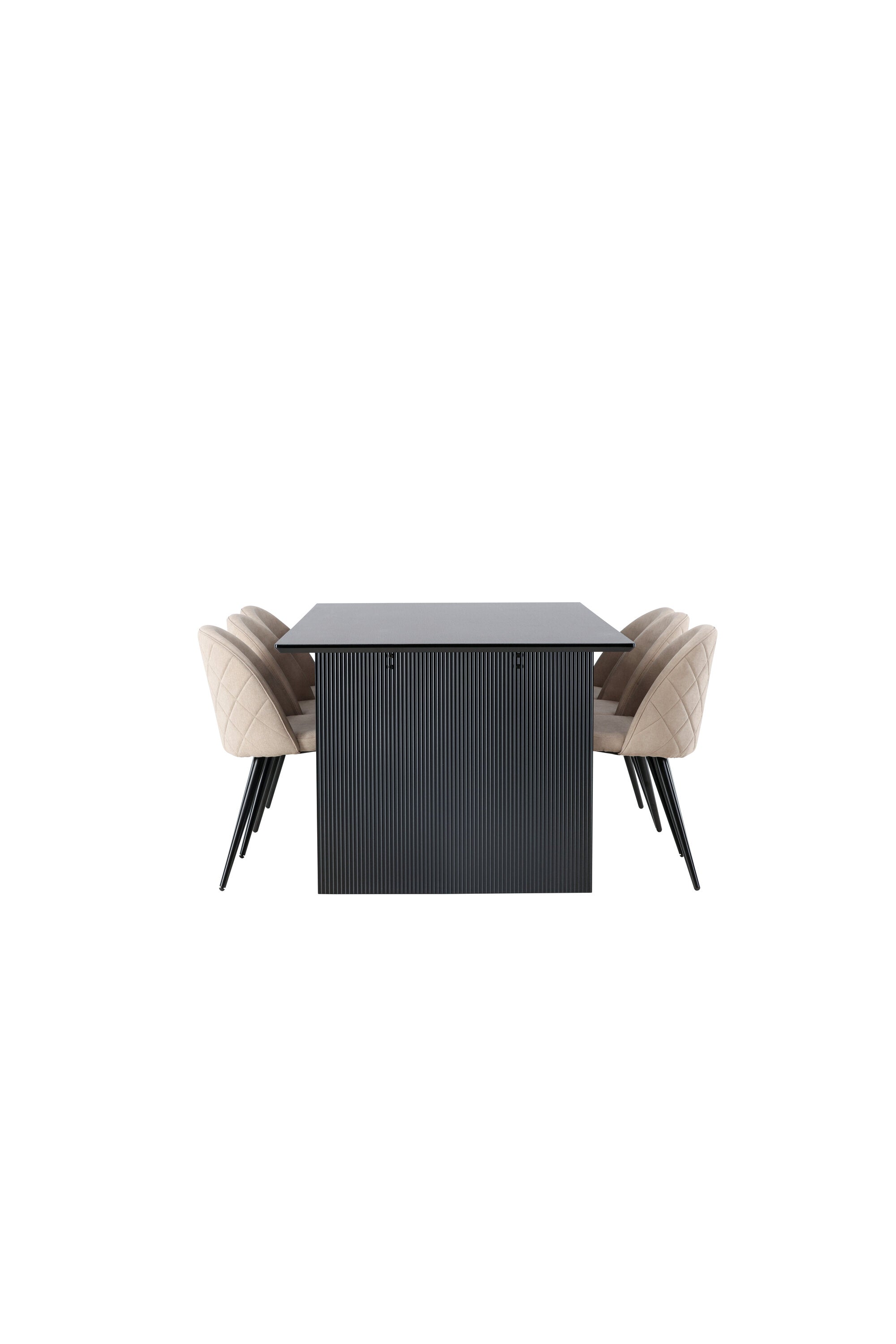 Vail Esszimmerset + Velvet 200cm/6St. in Beige, Schwarz präsentiert im Onlineshop von KAQTU Design AG. Esszimmerset ist von Venture Home