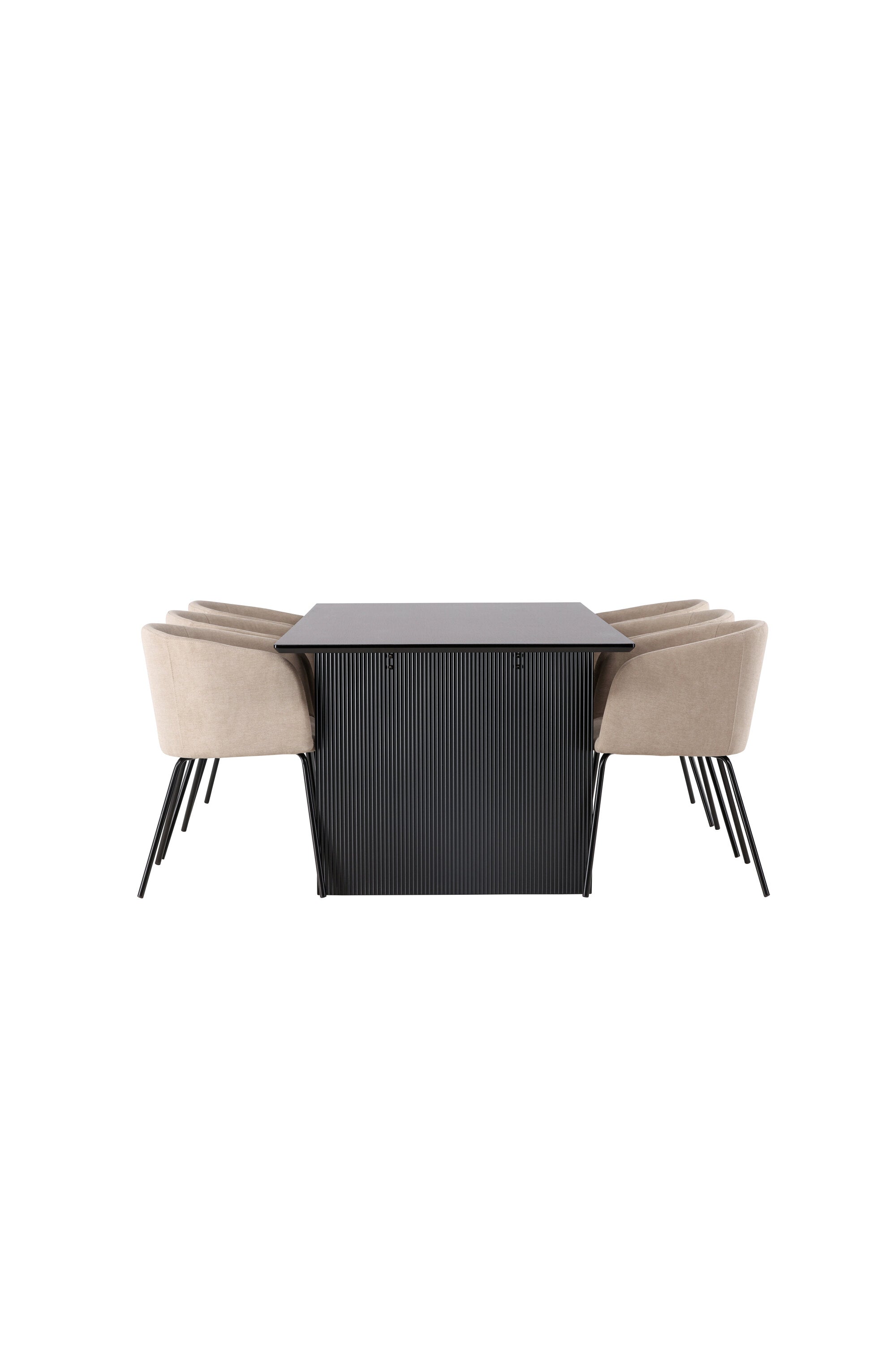 Vail Esszimmerset + Berit 200cm/6St. in Beige, Schwarz präsentiert im Onlineshop von KAQTU Design AG. Esszimmerset ist von Venture Home