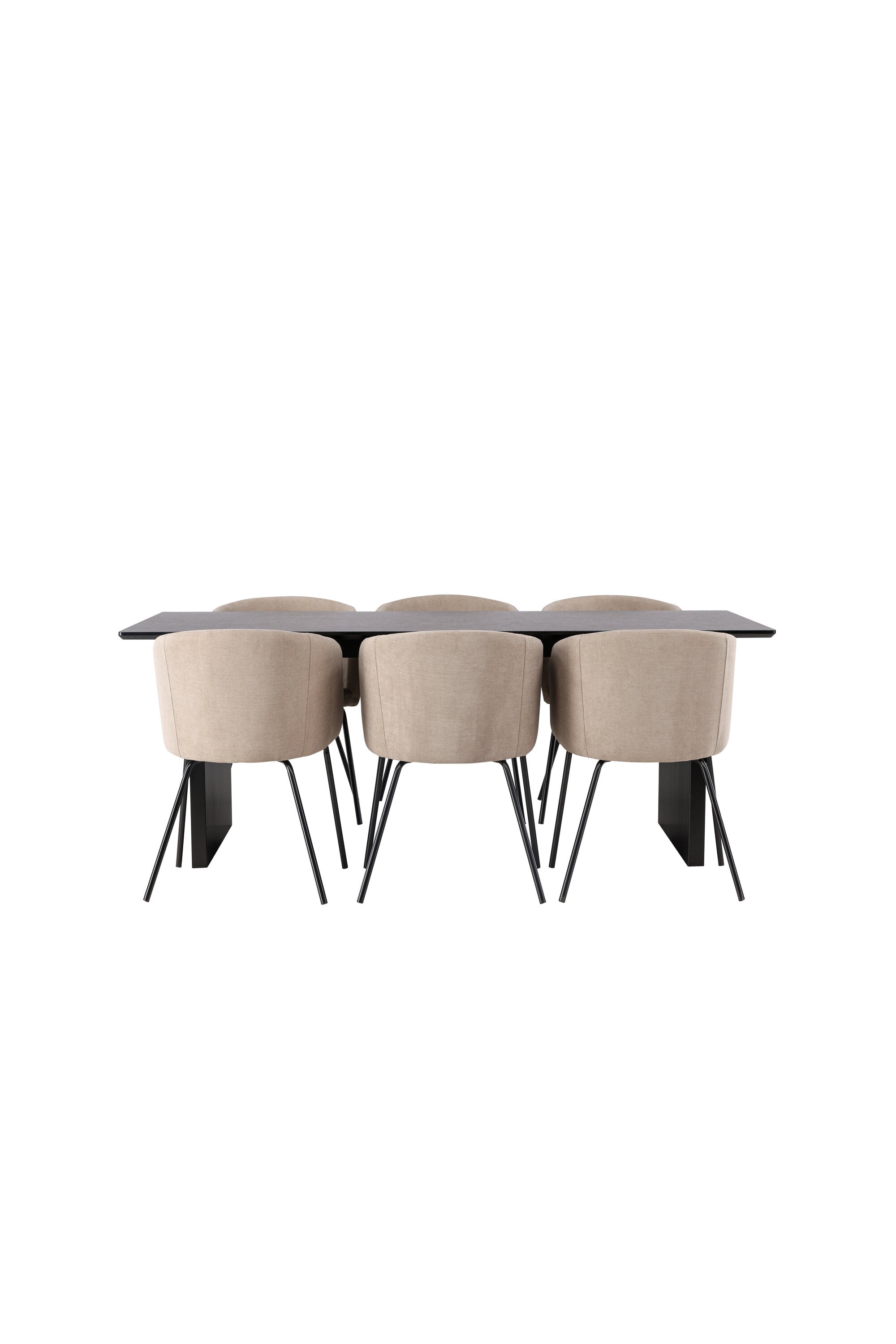 Vail Esszimmerset + Berit 200cm/6St. in Beige, Schwarz präsentiert im Onlineshop von KAQTU Design AG. Esszimmerset ist von Venture Home