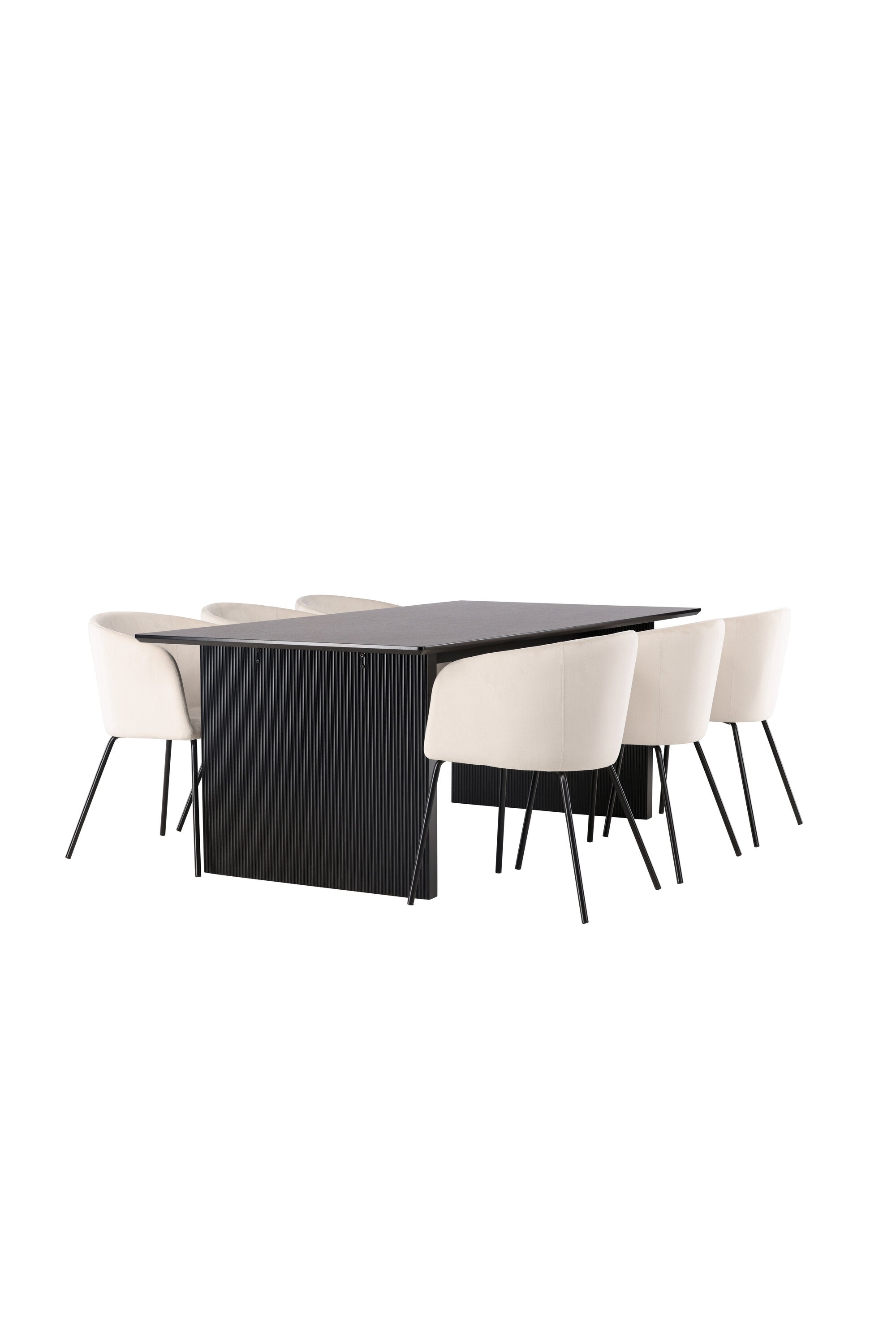 Vail Esszimmerset + Berit 200cm/6St. in Beige, Schwarz präsentiert im Onlineshop von KAQTU Design AG. Esszimmerset ist von Venture Home