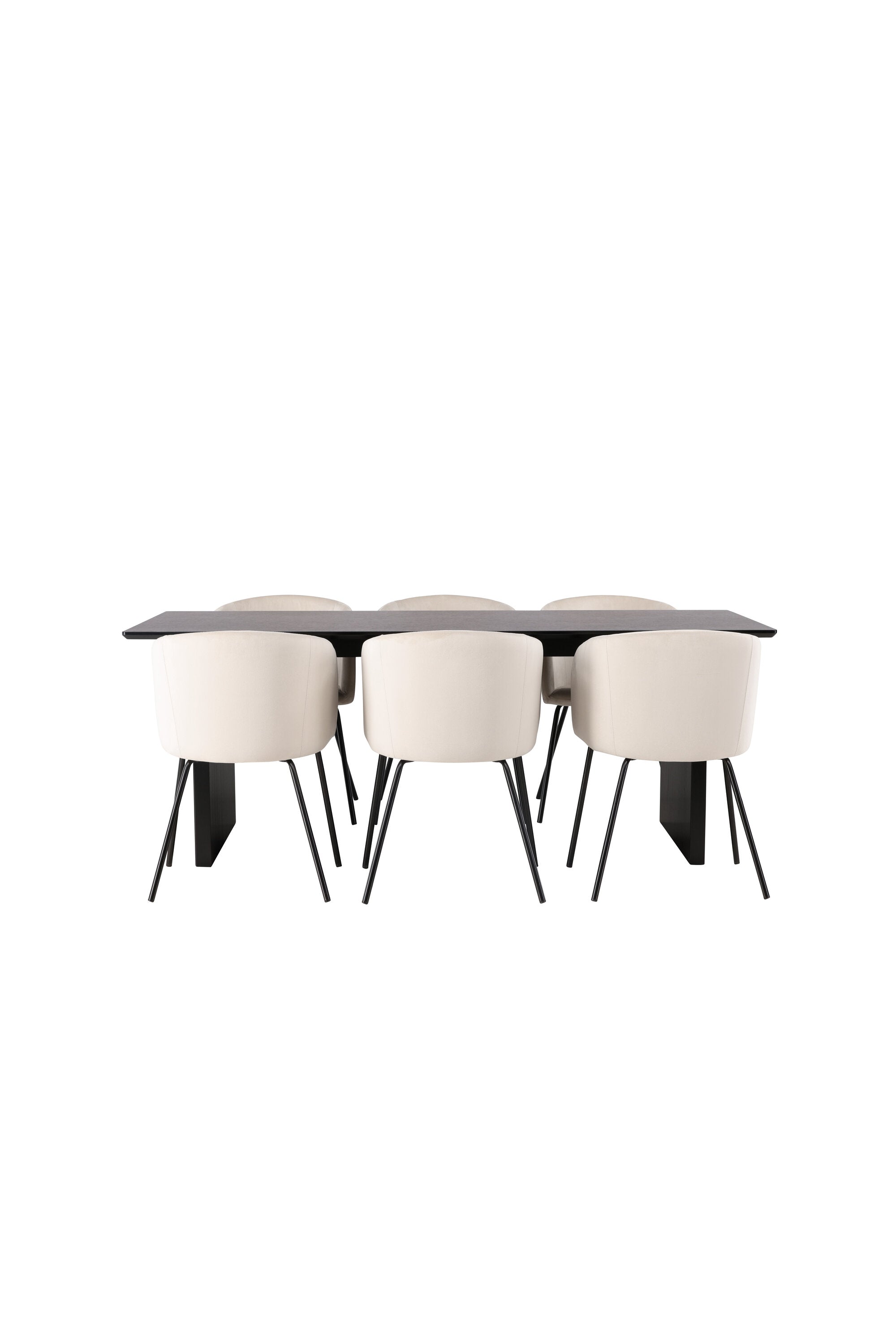 Vail Esszimmerset + Berit 200cm/6St. in Beige, Schwarz präsentiert im Onlineshop von KAQTU Design AG. Esszimmerset ist von Venture Home