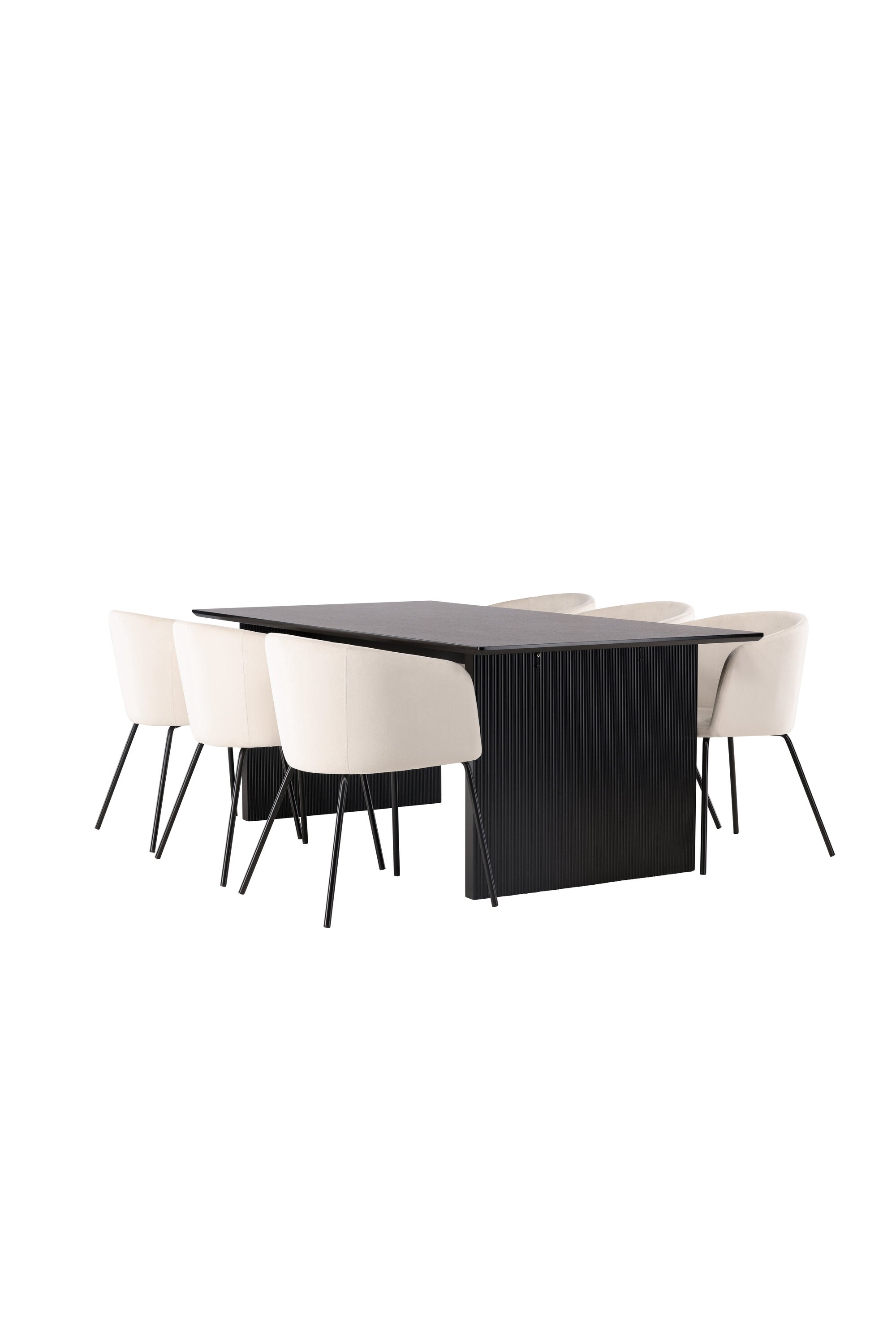 Vail Esszimmerset + Berit 200cm/6St. in Beige, Schwarz präsentiert im Onlineshop von KAQTU Design AG. Esszimmerset ist von Venture Home