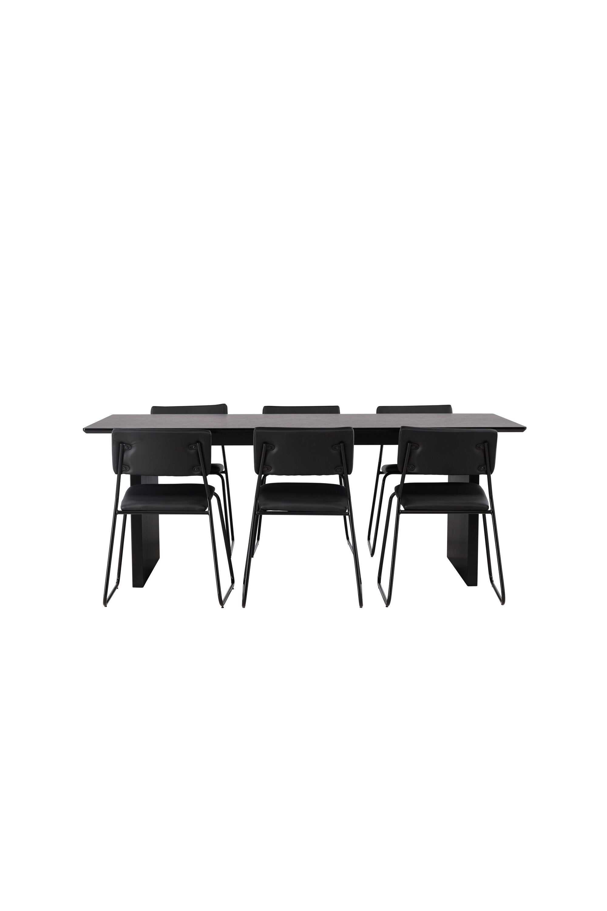 Vail Esstischset + Kenth 200cm/6St. in Schwarz präsentiert im Onlineshop von KAQTU Design AG. Esszimmerset ist von Venture Home