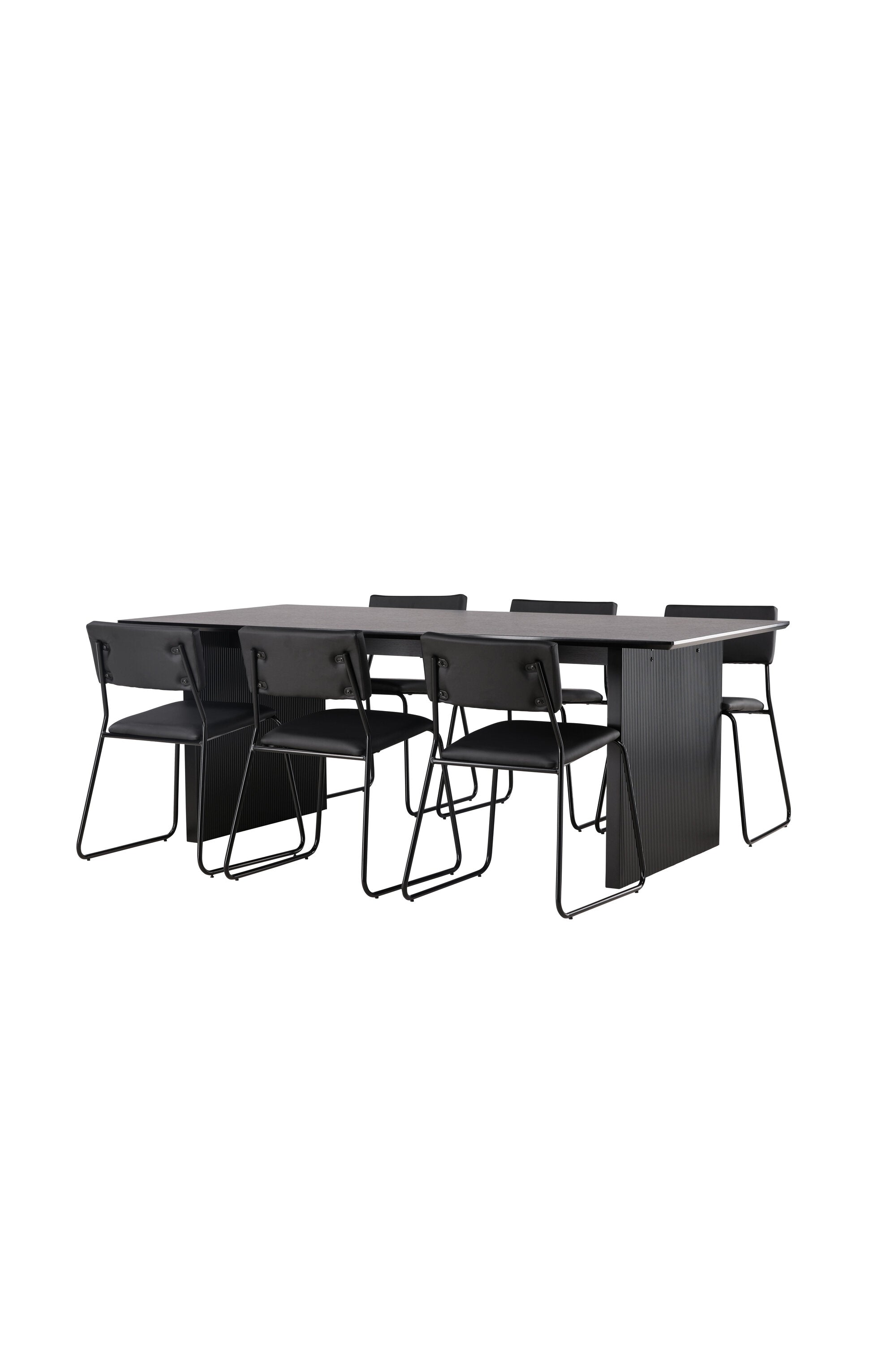 Vail Esstischset + Kenth 200cm/6St. in Schwarz präsentiert im Onlineshop von KAQTU Design AG. Esszimmerset ist von Venture Home