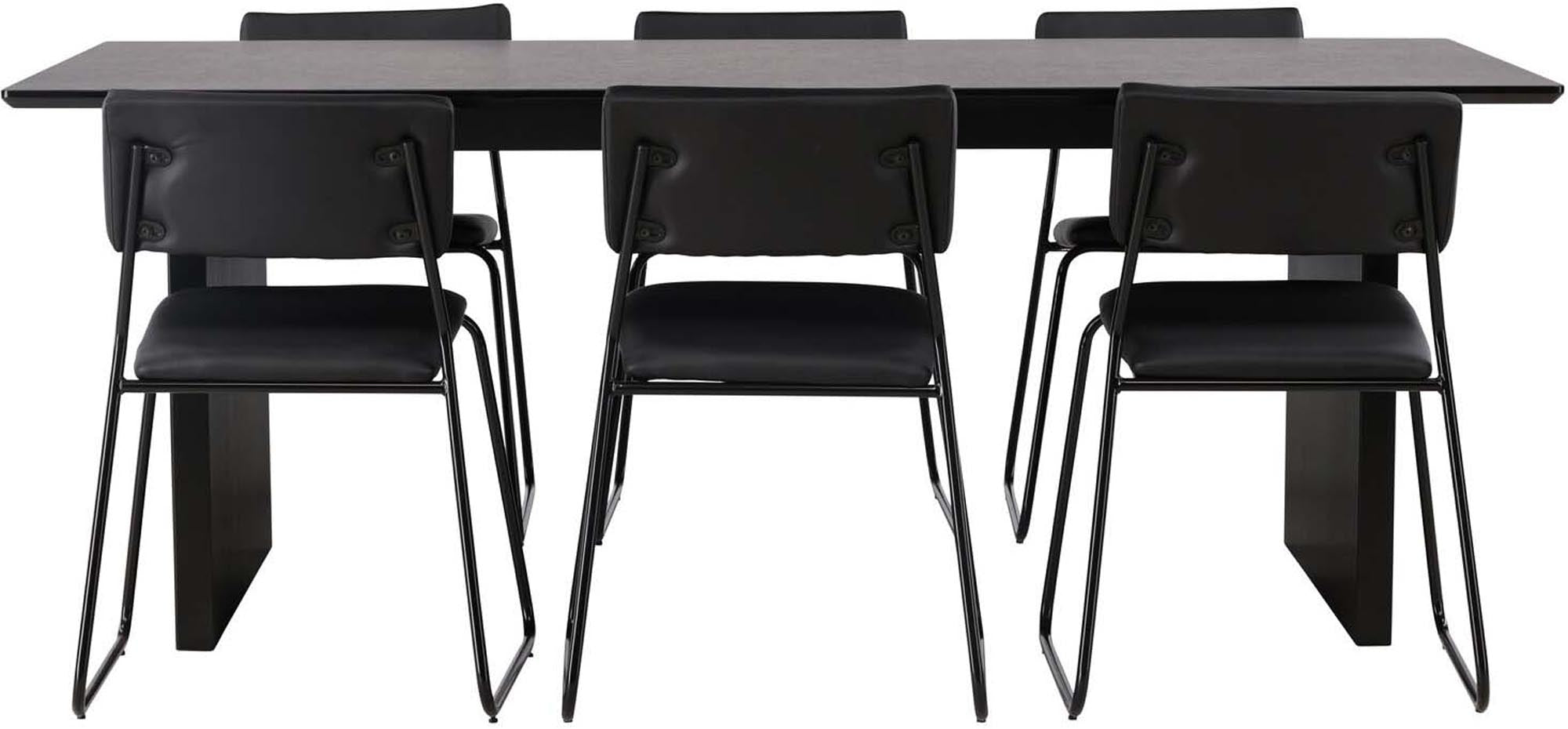 Vail Esstischset von Venture Home: Stilvolles 200cm Set mit 6 eleganten Stühlen für ein modernes Esszimmer. Pflegeleicht und einladend.