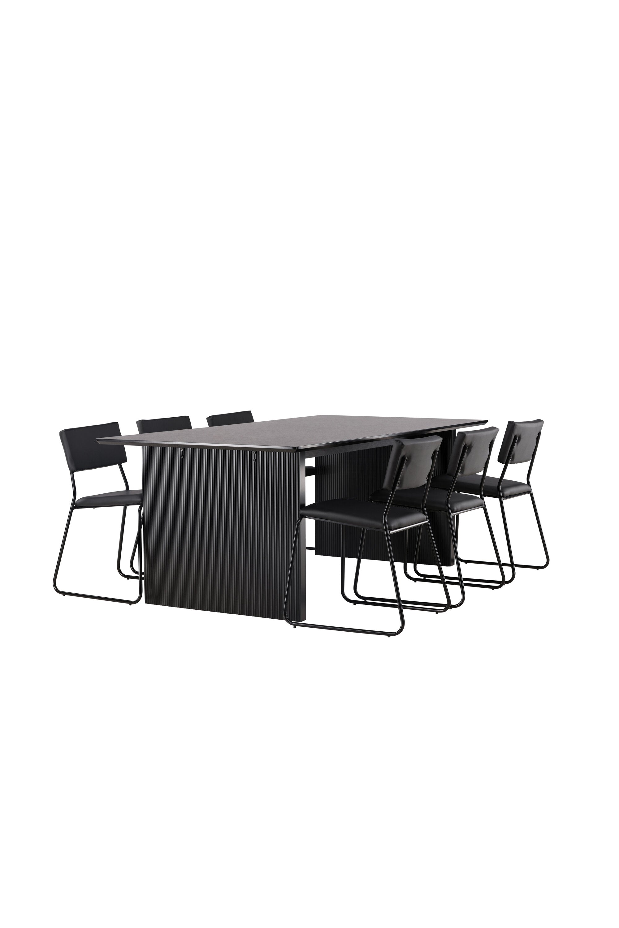 Vail Esstischset + Kenth 200cm/6St. in Schwarz präsentiert im Onlineshop von KAQTU Design AG. Esszimmerset ist von Venture Home