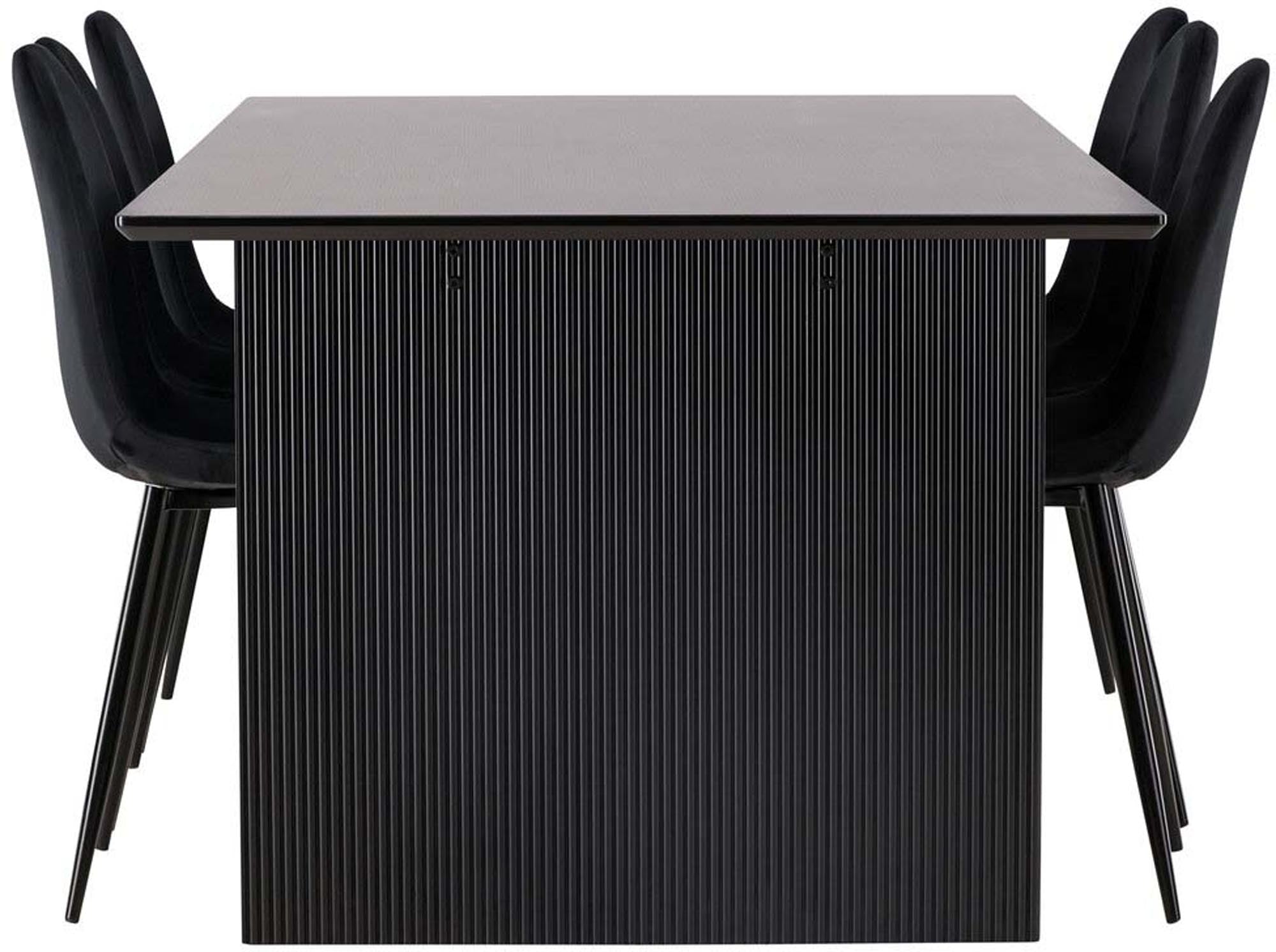 Modernes Vail Esszimmerset mit 200 cm Tisch und 6 stilvollen Polar-Stühlen. Ideal für gesellige Abende und stilvolle Einrichtung.