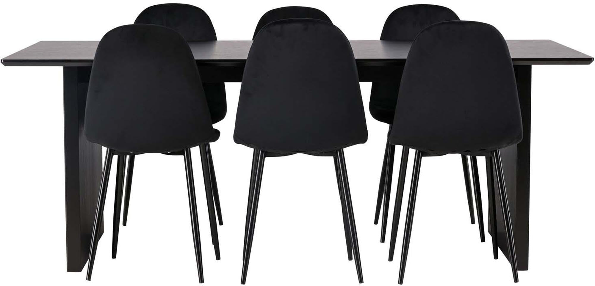 Modernes Vail Esszimmerset mit 200 cm Tisch und 6 eleganten Stühlen. Ideal für gesellige Abende und stilvolle Einrichtung.