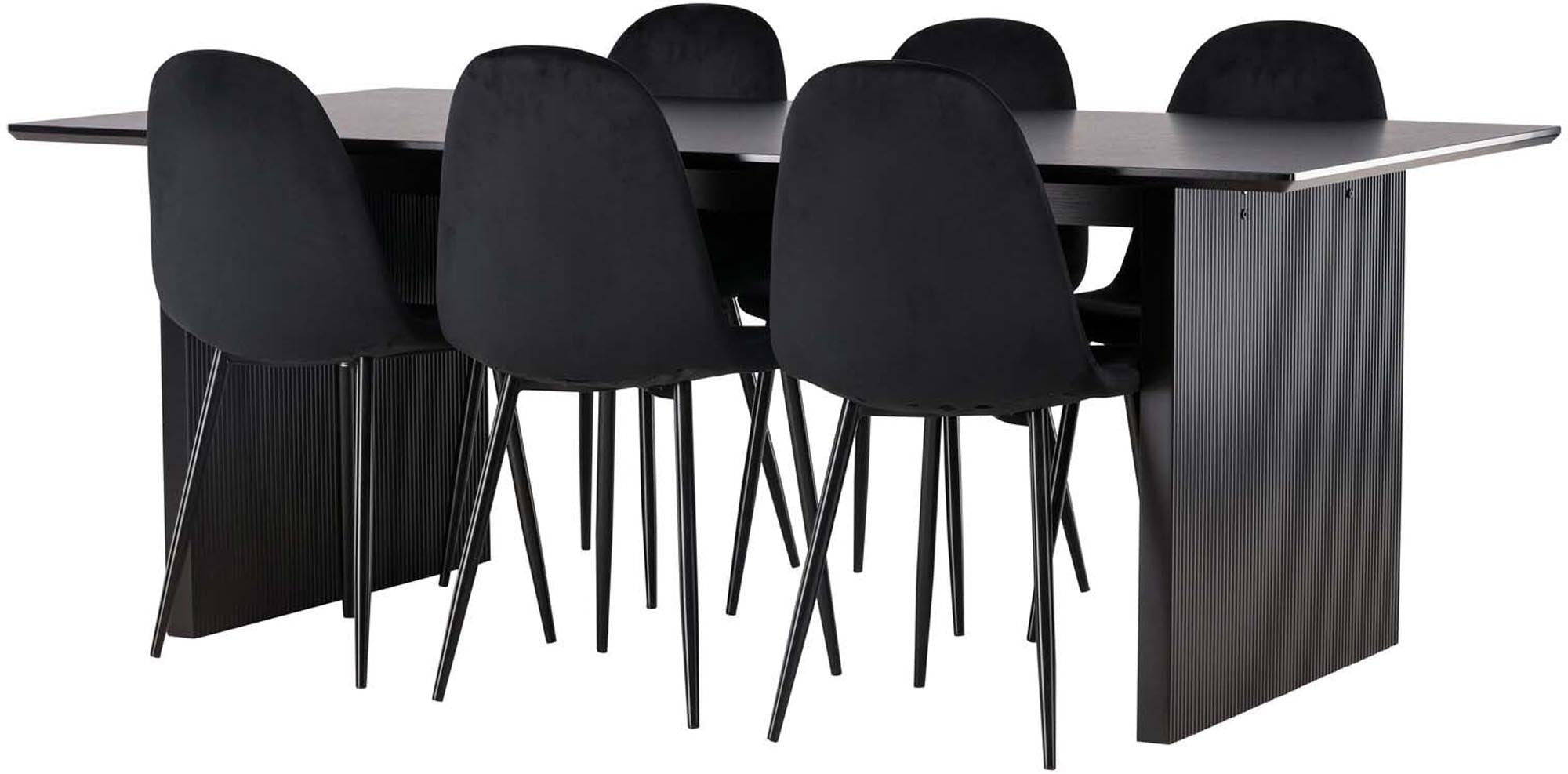 Elegantes Vail Esszimmerset mit großzügigem 200 cm Tisch und 6 komfortablen Stühlen. Perfekt für gesellige Abende und modernes Wohnen.