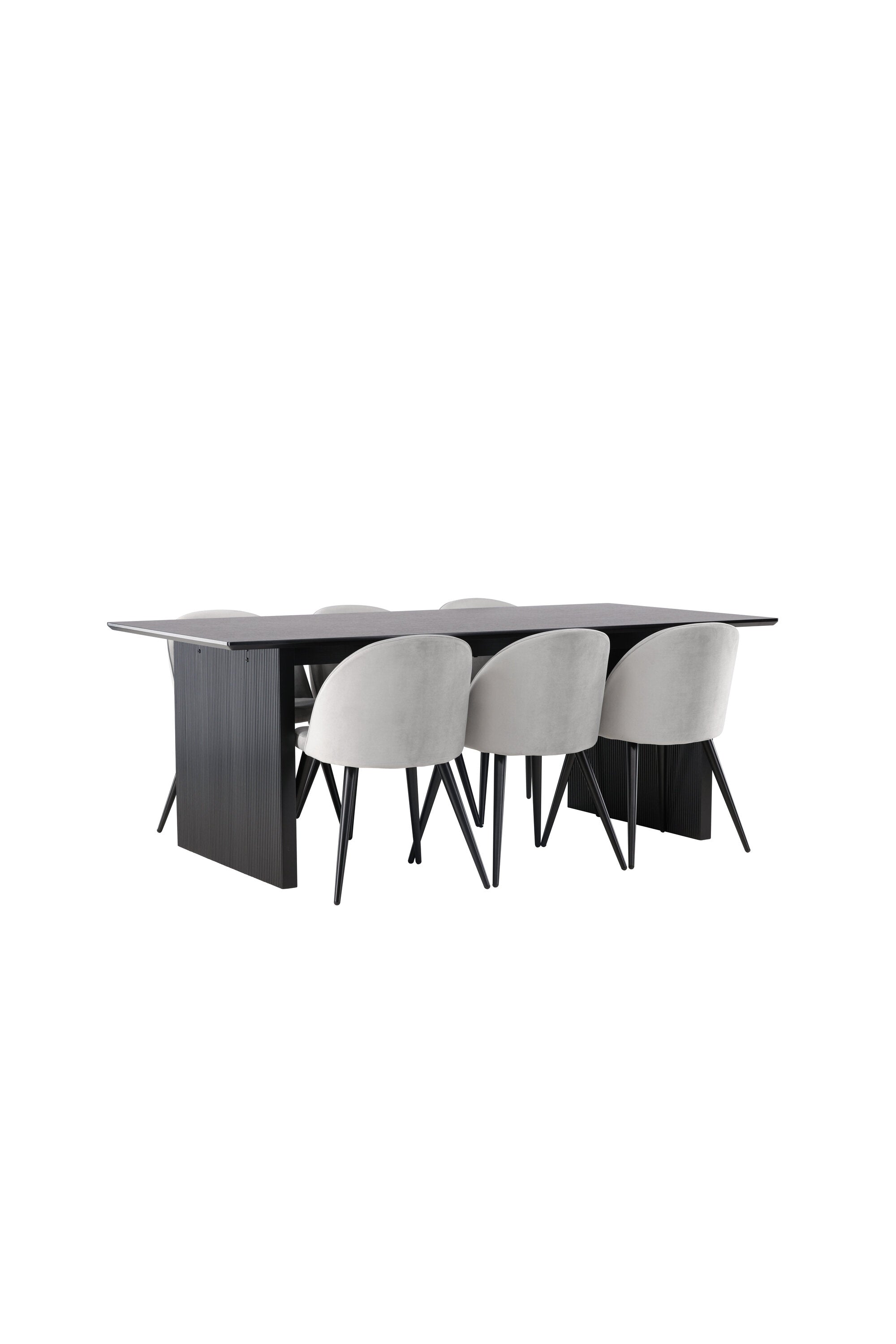 Vail Esszimmerset + Velvet 200cm/6St. in Schwarzgrau präsentiert im Onlineshop von KAQTU Design AG. Esszimmerset ist von Venture Home