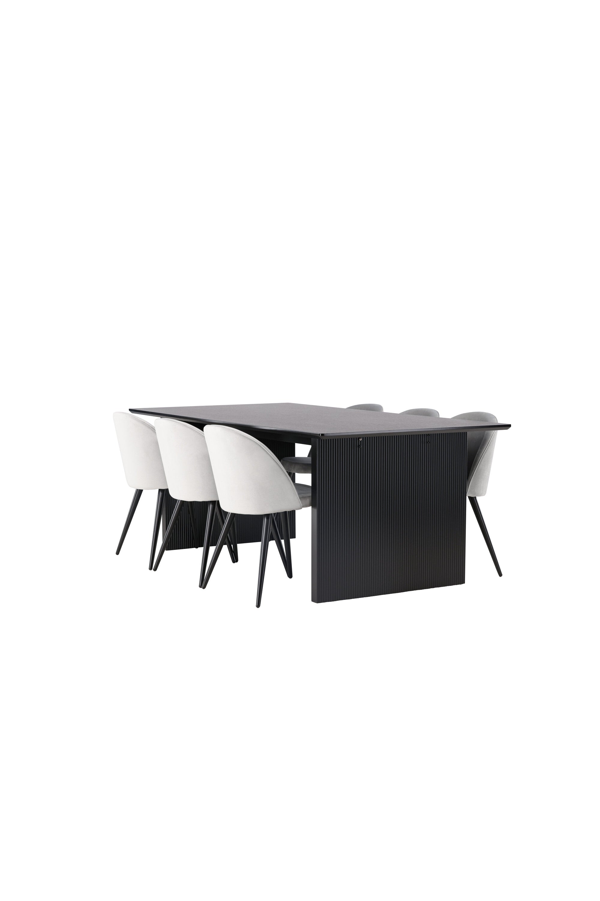 Vail Esszimmerset + Velvet 200cm/6St. in Schwarzgrau präsentiert im Onlineshop von KAQTU Design AG. Esszimmerset ist von Venture Home