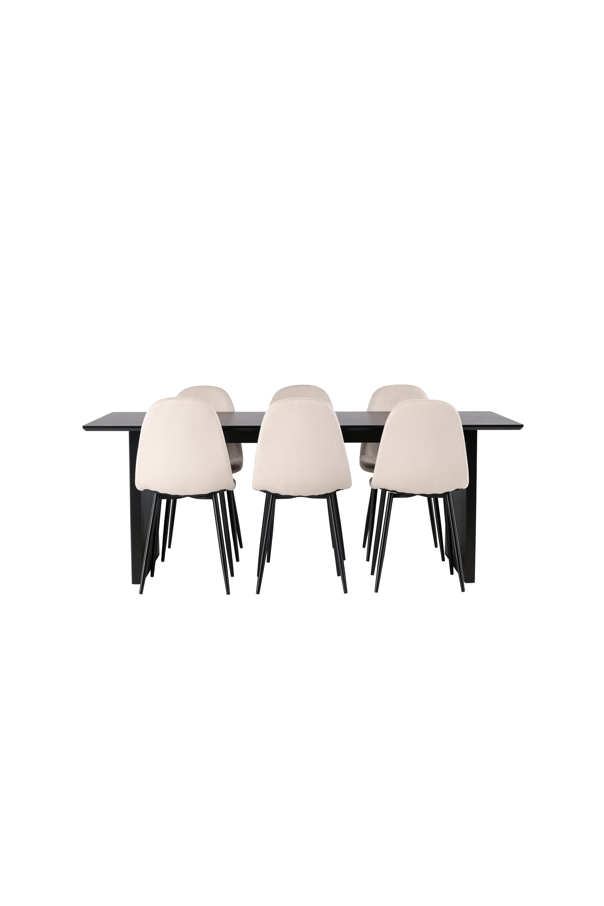 Vail Esszimmerset + Polar 200cm/6St. in Beige, Schwarz präsentiert im Onlineshop von KAQTU Design AG. Esszimmerset ist von Venture Home