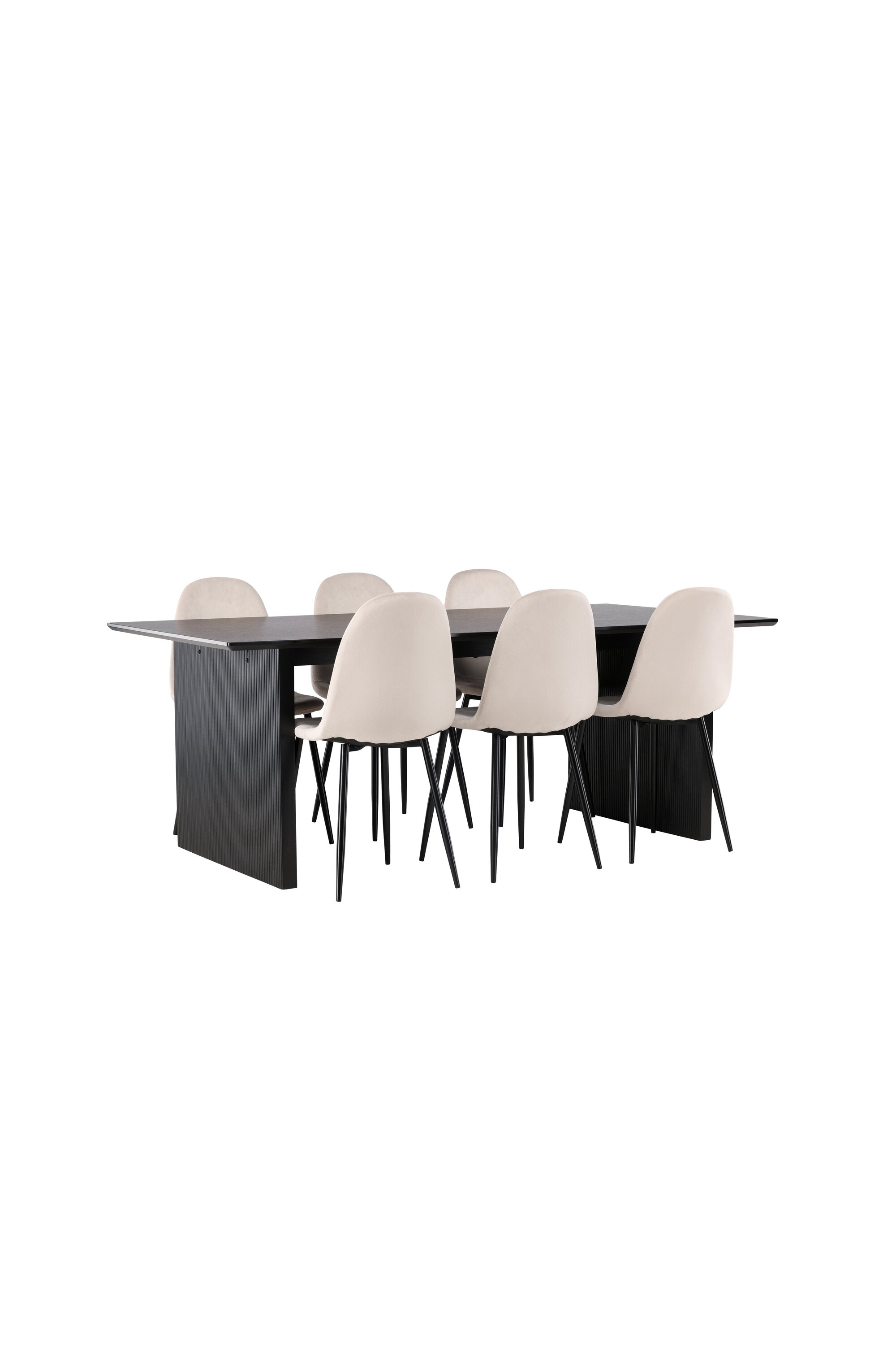 Vail Esszimmerset + Polar 200cm/6St. in Beige, Schwarz präsentiert im Onlineshop von KAQTU Design AG. Esszimmerset ist von Venture Home