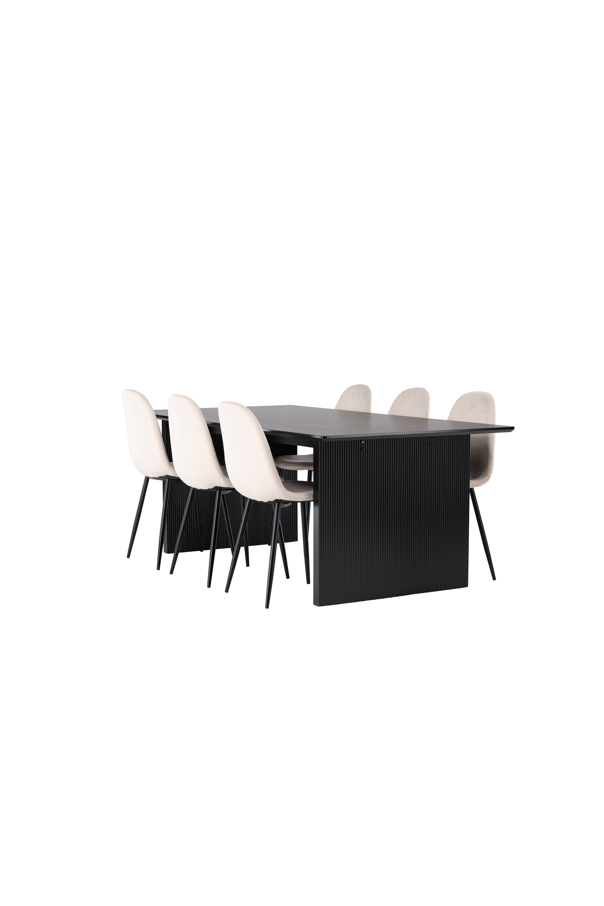 Vail Esszimmerset + Polar 200cm/6St. in Beige, Schwarz präsentiert im Onlineshop von KAQTU Design AG. Esszimmerset ist von Venture Home