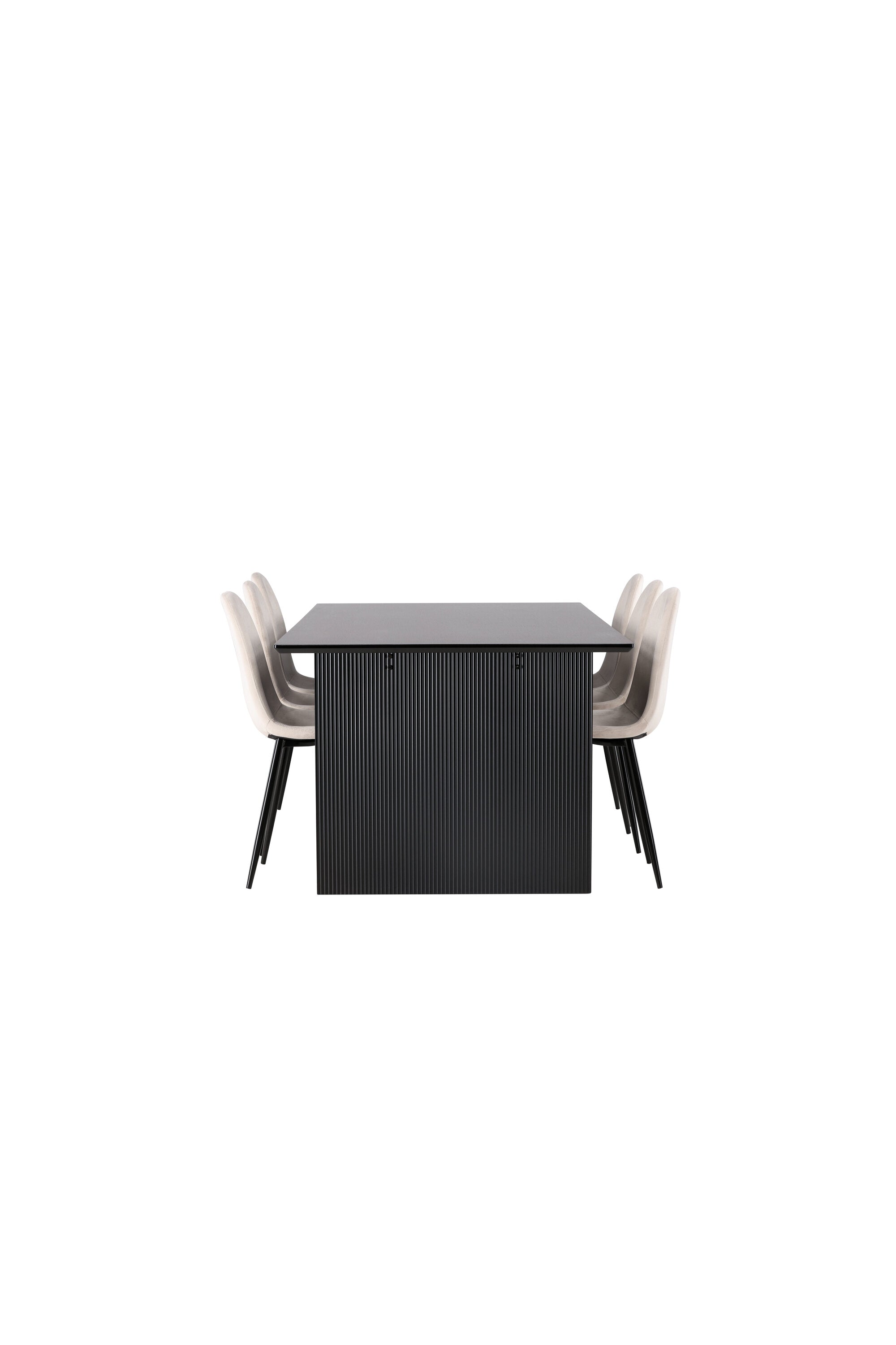 Vail Esszimmerset + Polar 200cm/6St. in Beige, Schwarz präsentiert im Onlineshop von KAQTU Design AG. Esszimmerset ist von Venture Home
