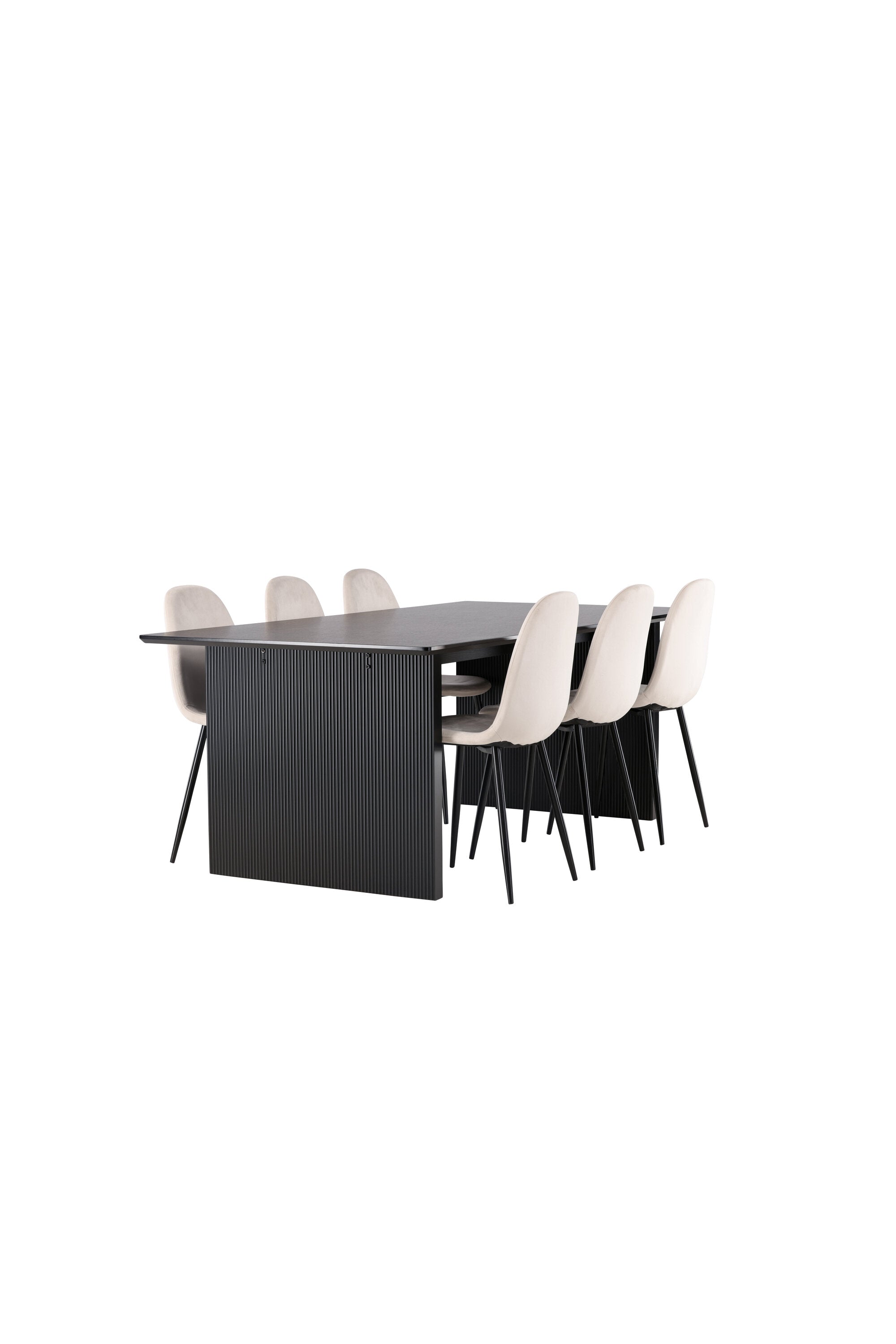 Vail Esszimmerset + Polar 200cm/6St. in Beige, Schwarz präsentiert im Onlineshop von KAQTU Design AG. Esszimmerset ist von Venture Home