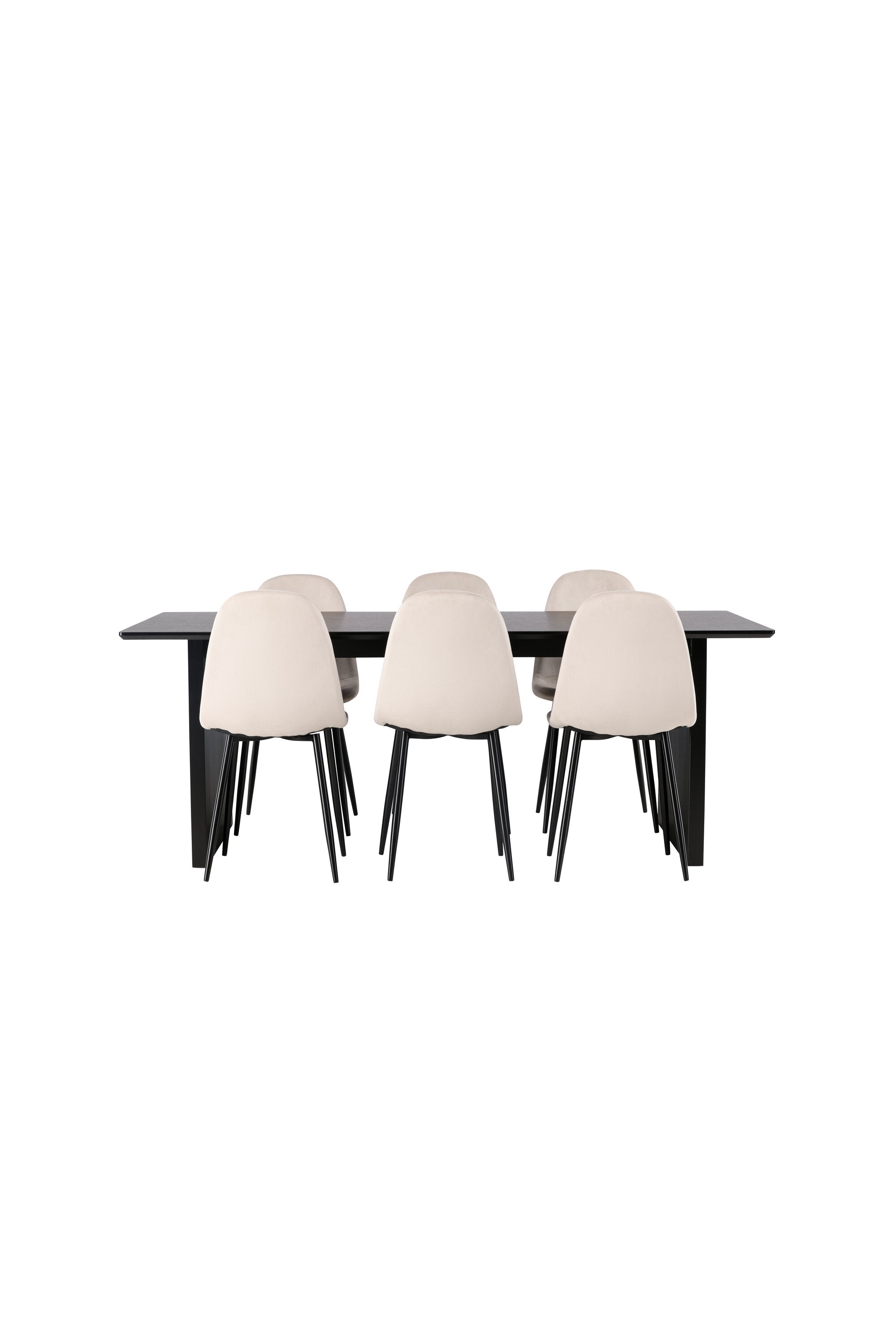 Vail Esszimmerset + Polar 200cm/6St. in Beige, Schwarz präsentiert im Onlineshop von KAQTU Design AG. Esszimmerset ist von Venture Home