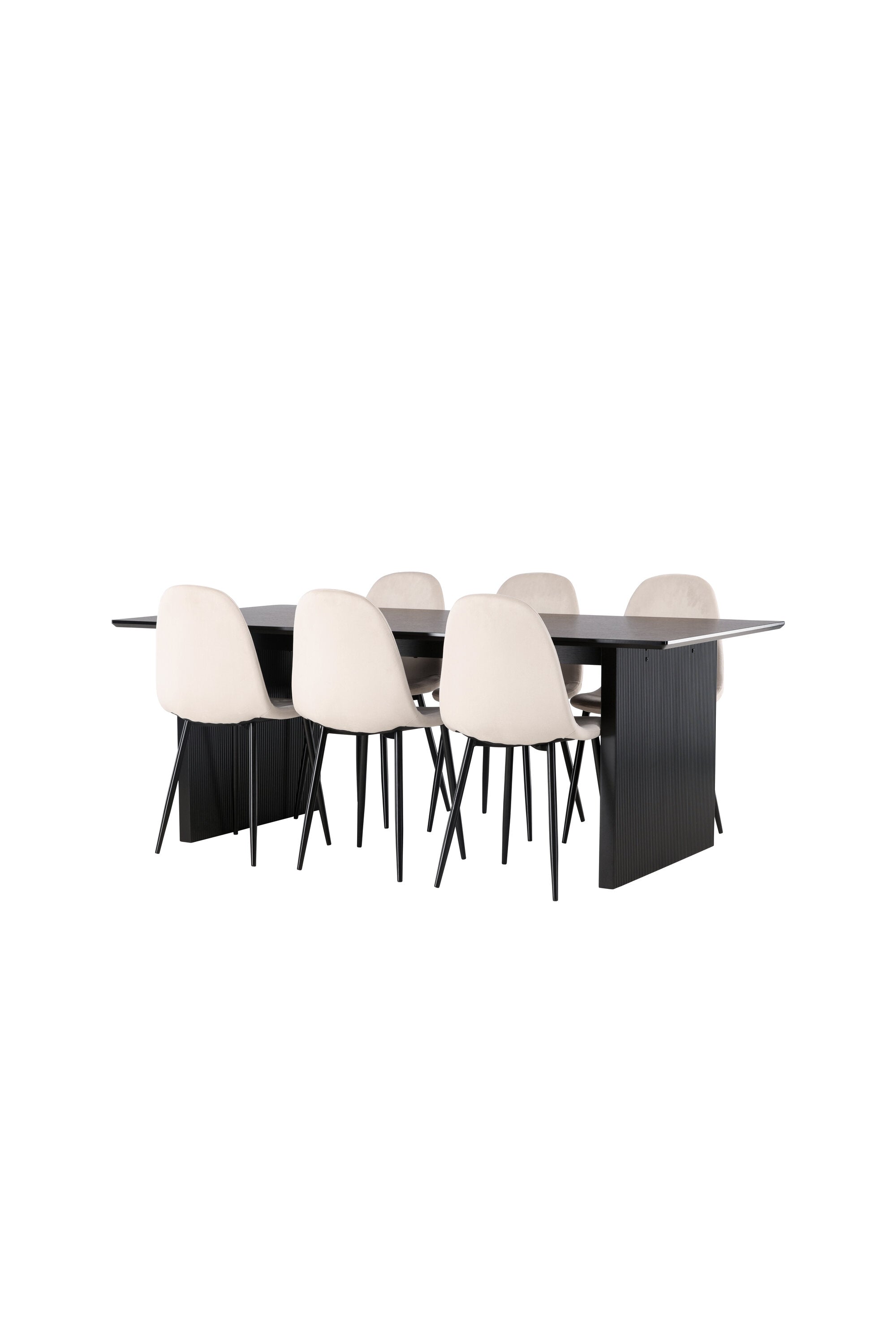 Vail Esszimmerset + Polar 200cm/6St. in Beige, Schwarz präsentiert im Onlineshop von KAQTU Design AG. Esszimmerset ist von Venture Home