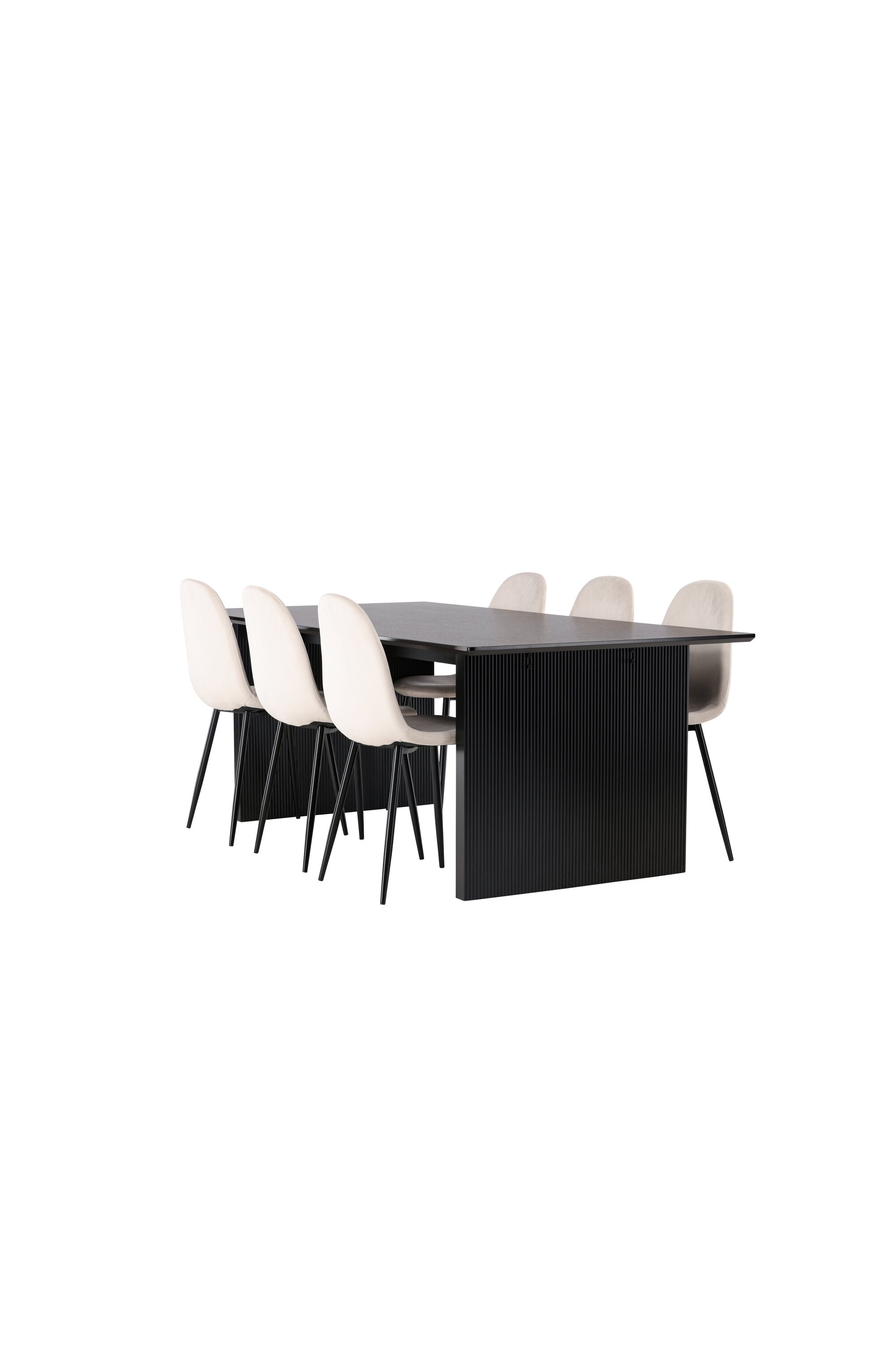 Vail Esszimmerset + Polar 200cm/6St. in Beige, Schwarz präsentiert im Onlineshop von KAQTU Design AG. Esszimmerset ist von Venture Home